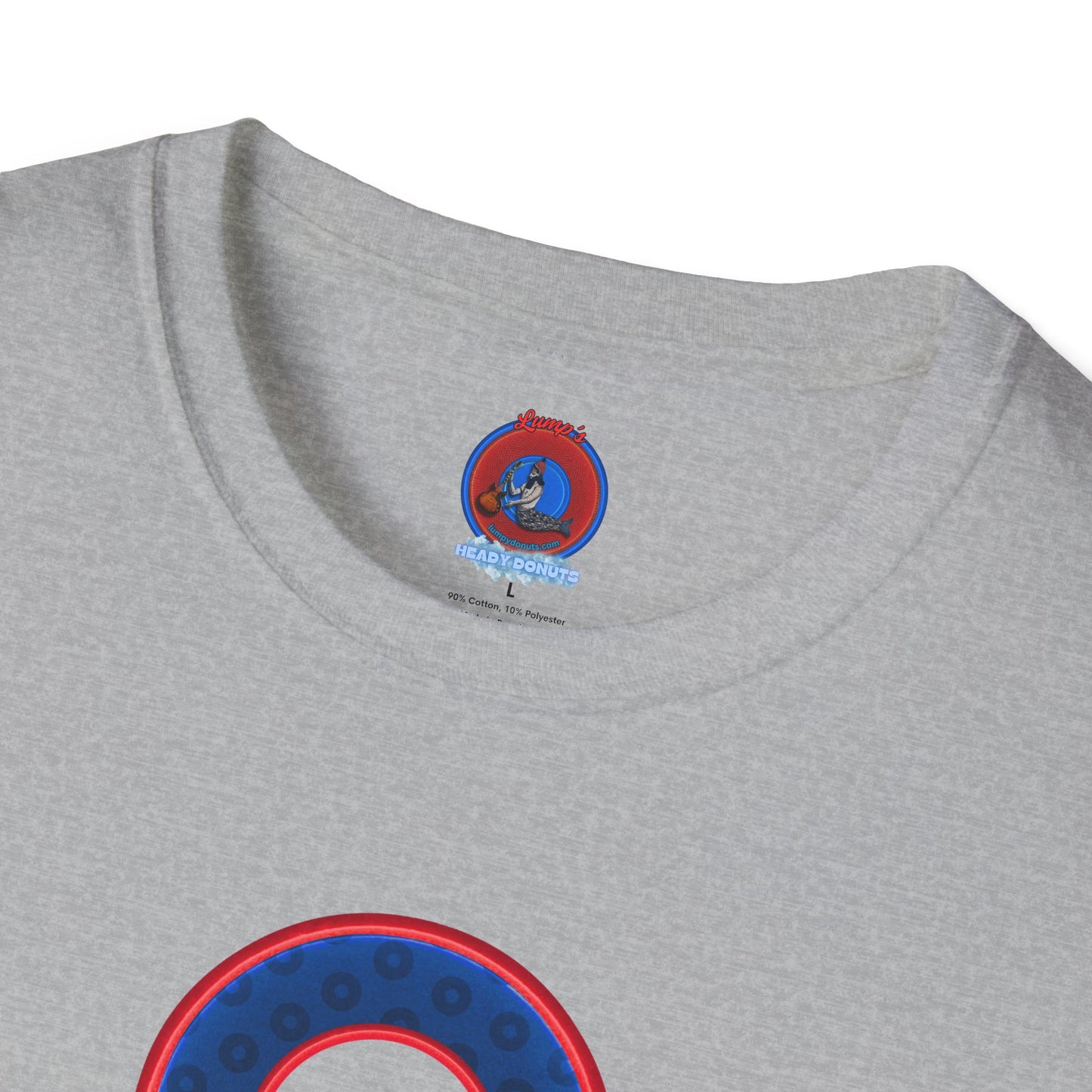 Plain Donuts/Unisex Soft-Style - "Plain Wide Mouthed Paradoxical Donuts" - dark blue/red donuts