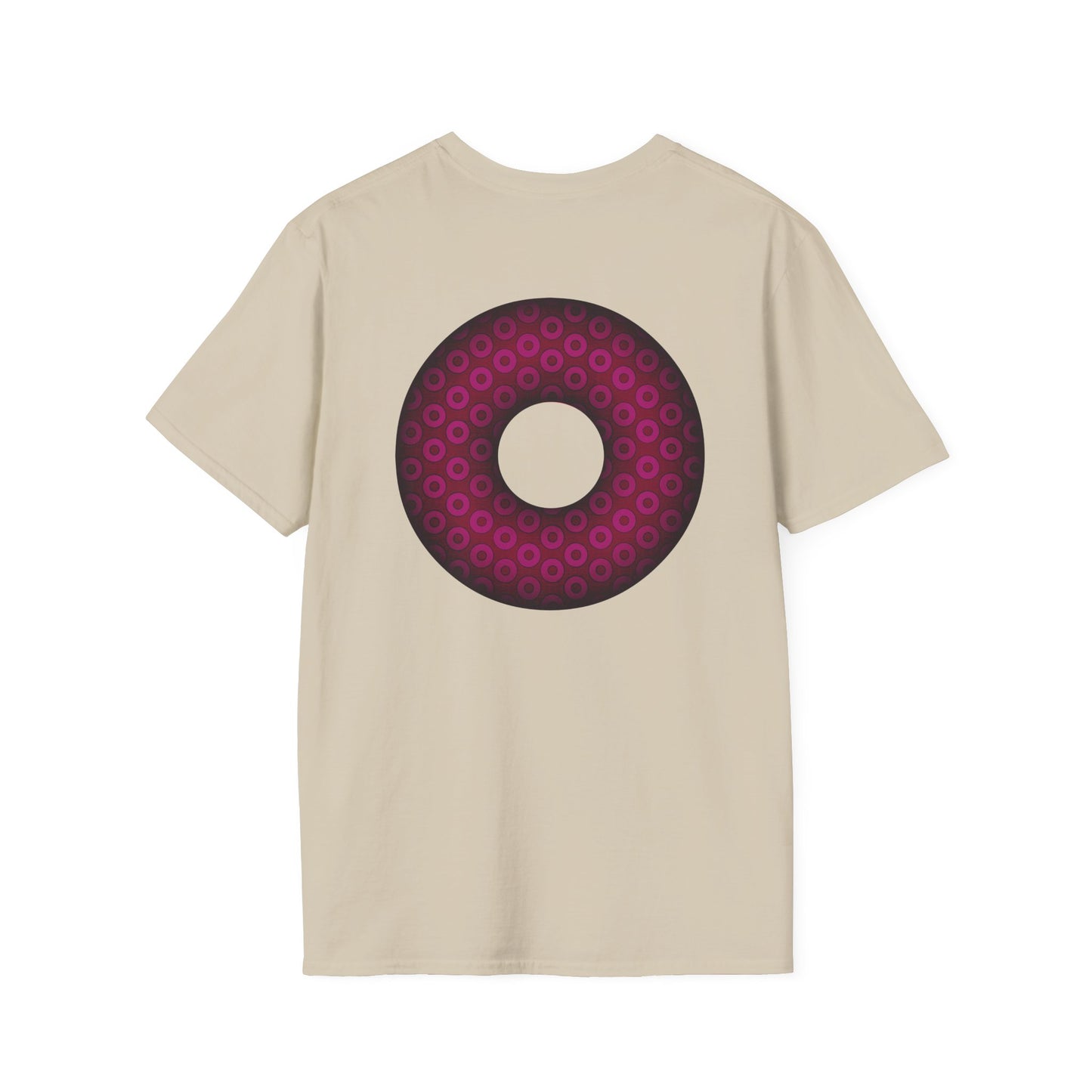 Plain Donuts/Unisex Soft-Style - "Plain Paradoxical Grided Donuts" - dark magenta/burgundy donuts