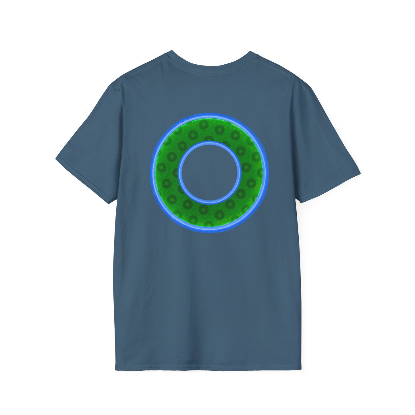 Plain Donuts/Unisex Soft-Style - "Plain Wide Mouthed Paradoxical Donuts" - green/light blue donuts