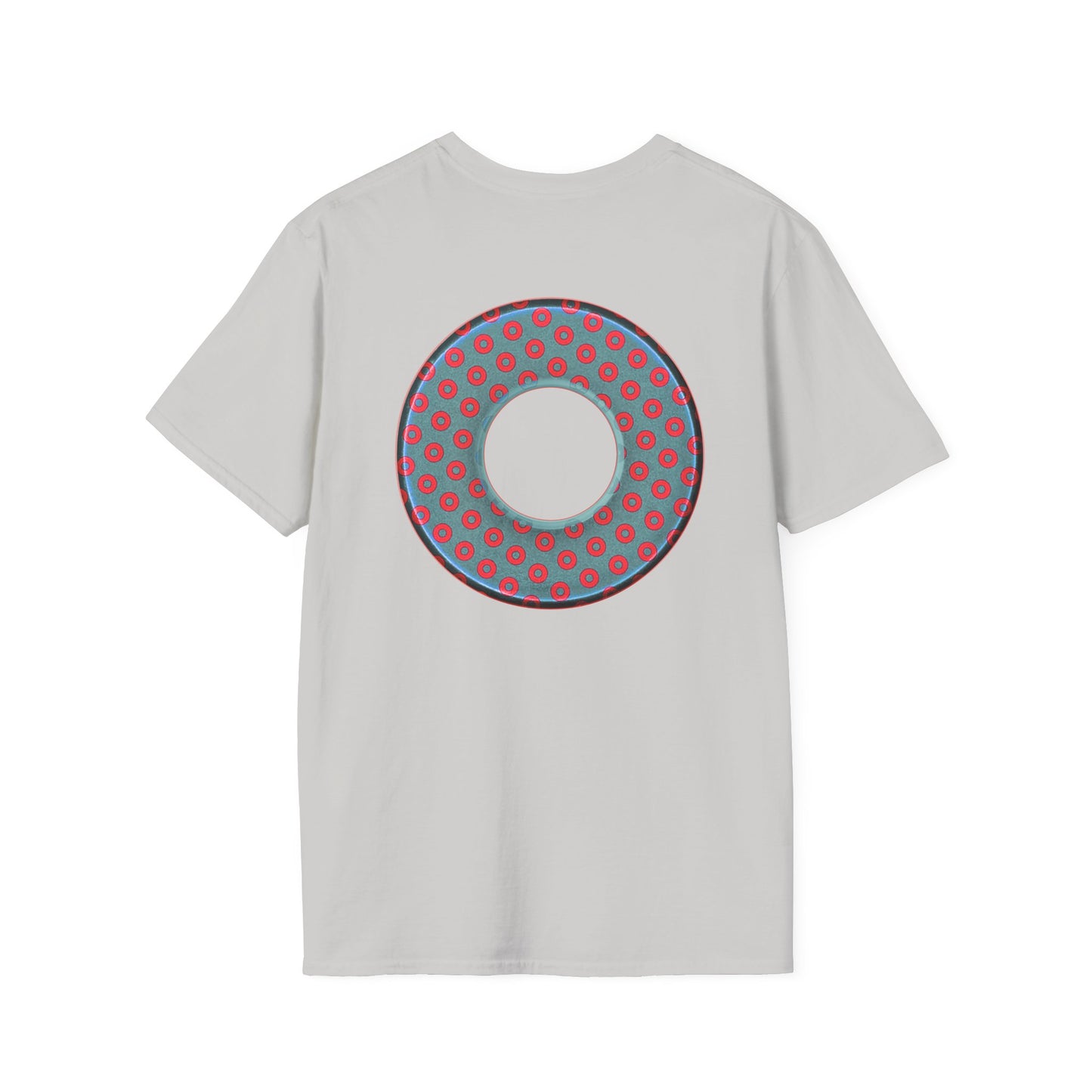 Plain Donuts/Unisex Soft-Style - "Plain Electric Paradoxical Donuts" - steel blue/red donuts