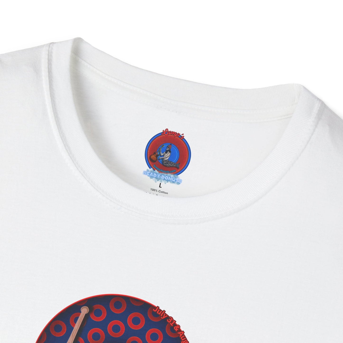 Classic Donut Tee - Unisex Soft-Style - "Phenway Ballpark Donuts" - vivid paradox donut - variant 1