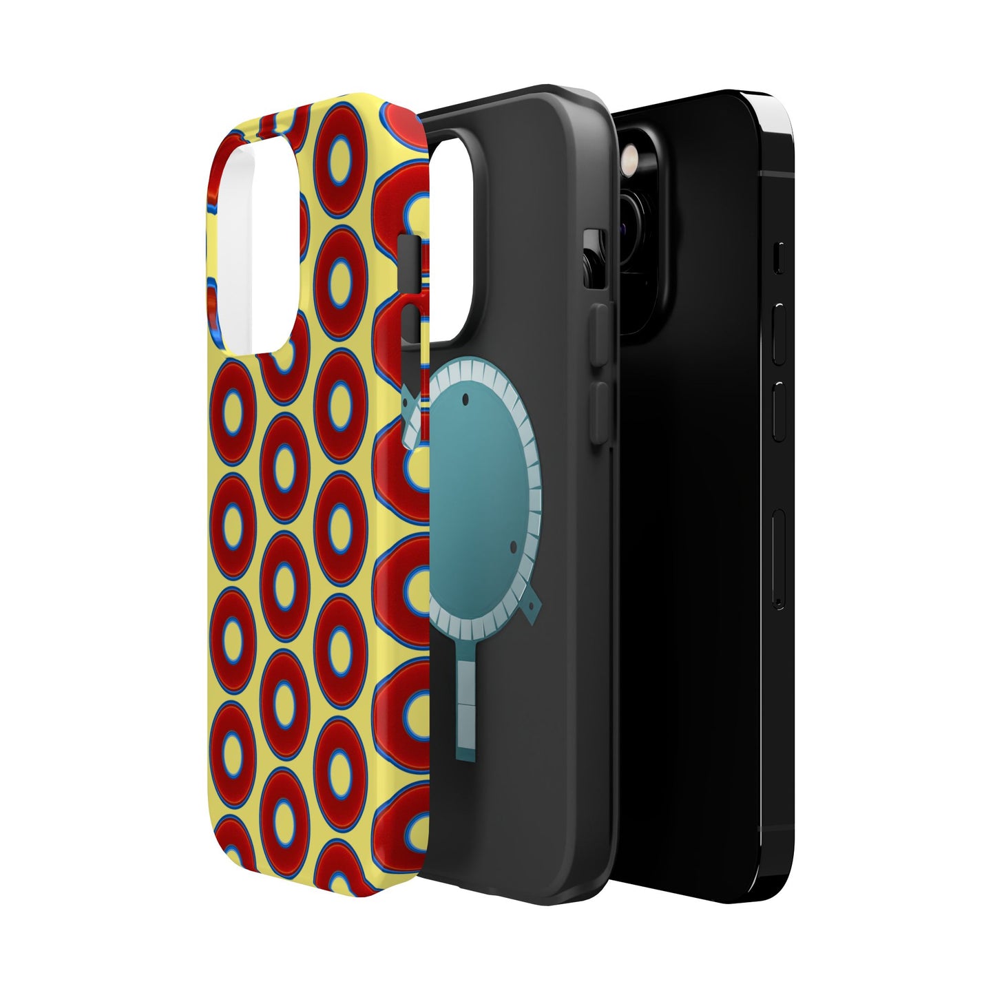 Magnetic Tough Donut Case - red vivid donut print w/yellow background