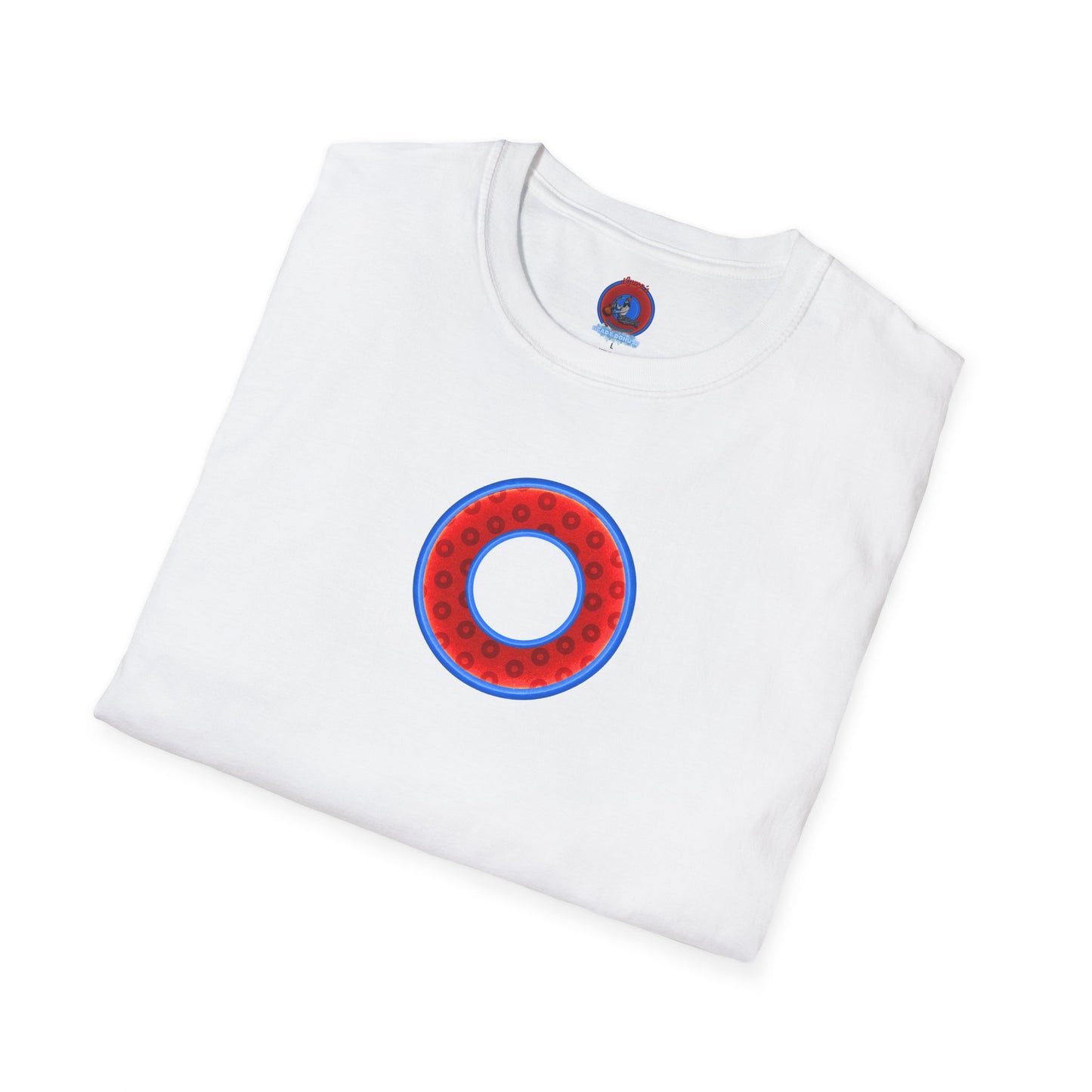 Plain Donuts/Unisex Soft-Style - "Plain Wide Mouthed Paradoxical Donuts" - red/medium royal blue donuts