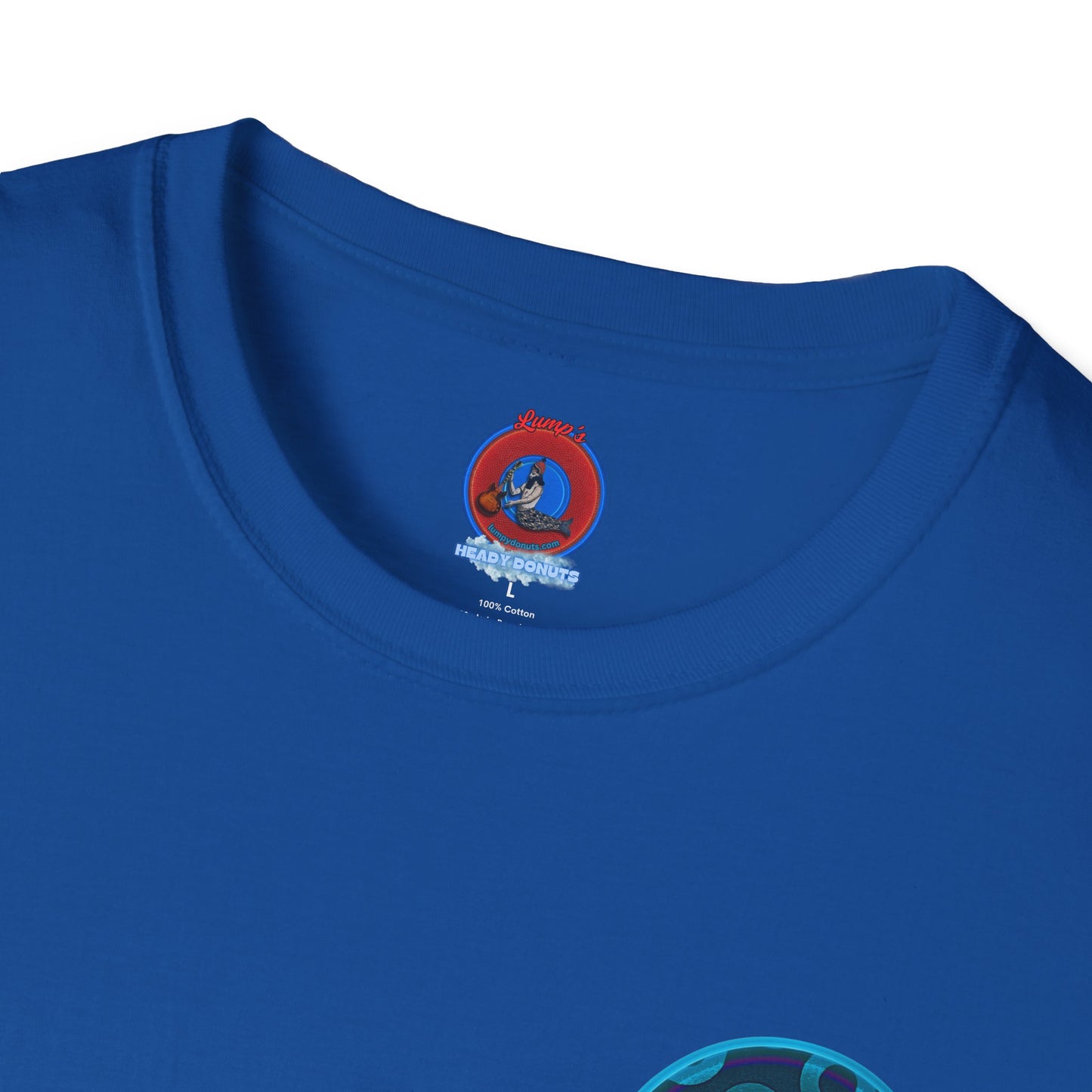 Classic Donut Tee - Unisex Soft-Style - "Wooked Cream - YEMSG Donut " - blue/teal rustic paradox donut - variant 7