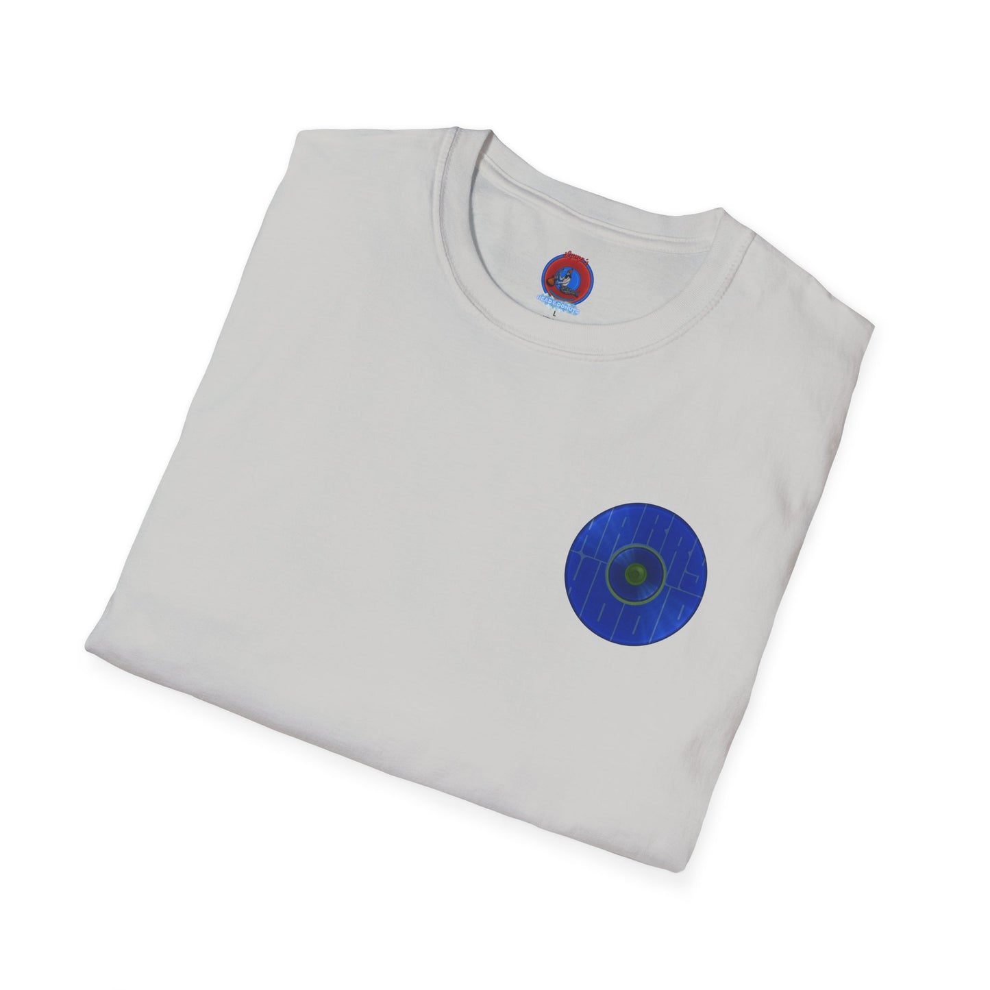 Classic Donut Tee - Unisex Soft-Style - "Harry's Hoodlum Donut" - series 1.0  - variant 3 - lights off/blue donut(s)