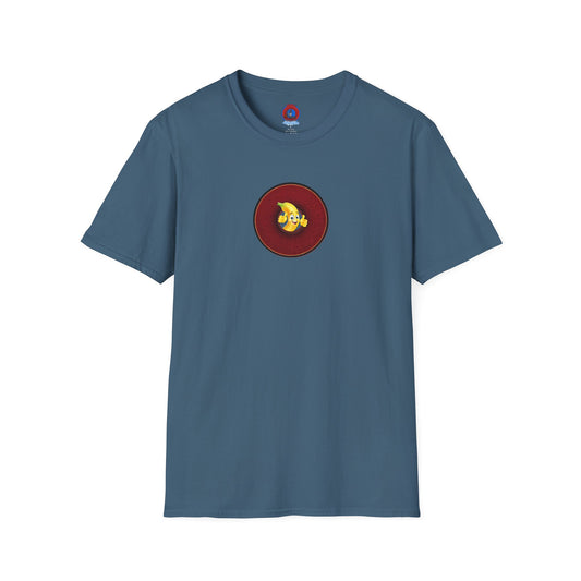 Classic Donut Tee - Unisex Soft-Style - "Dis sheet, it's bananas!" - series 1.0 - variant 4- dark red donut