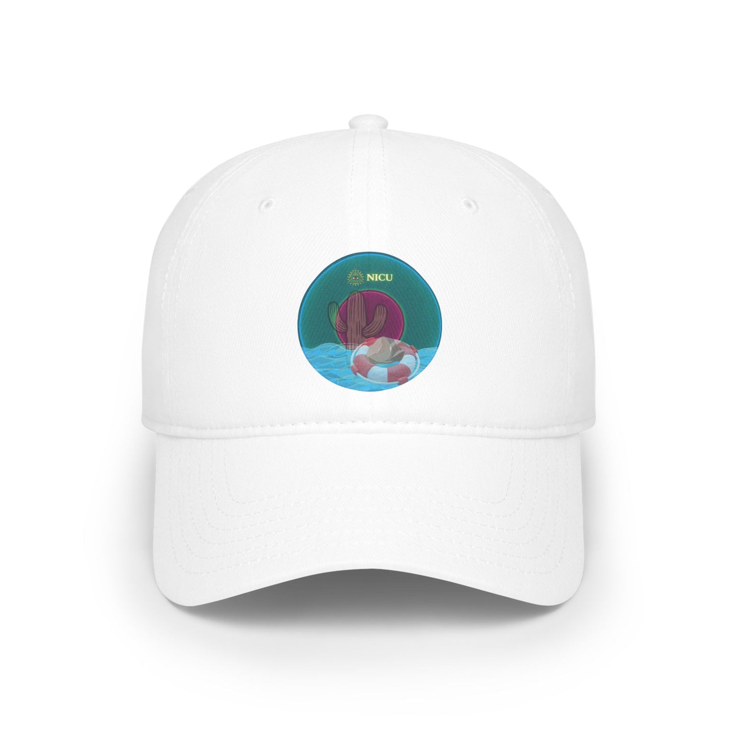 Lumpy Donut Baseball Cap - "The Donut Cap that Conveys" - dark teal vivid donut w/