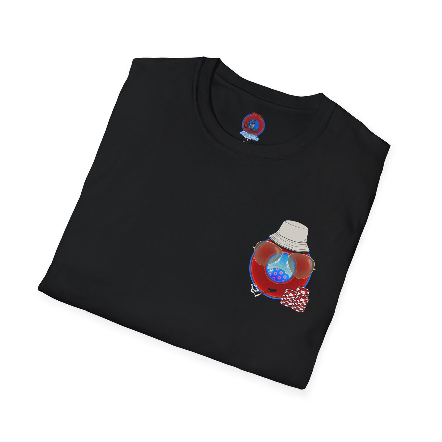 Classic Donut Tee - Unisex Soft-Style - "Gonzo Donut - Fear and Loathing in Gamehendge" - vivid red donut