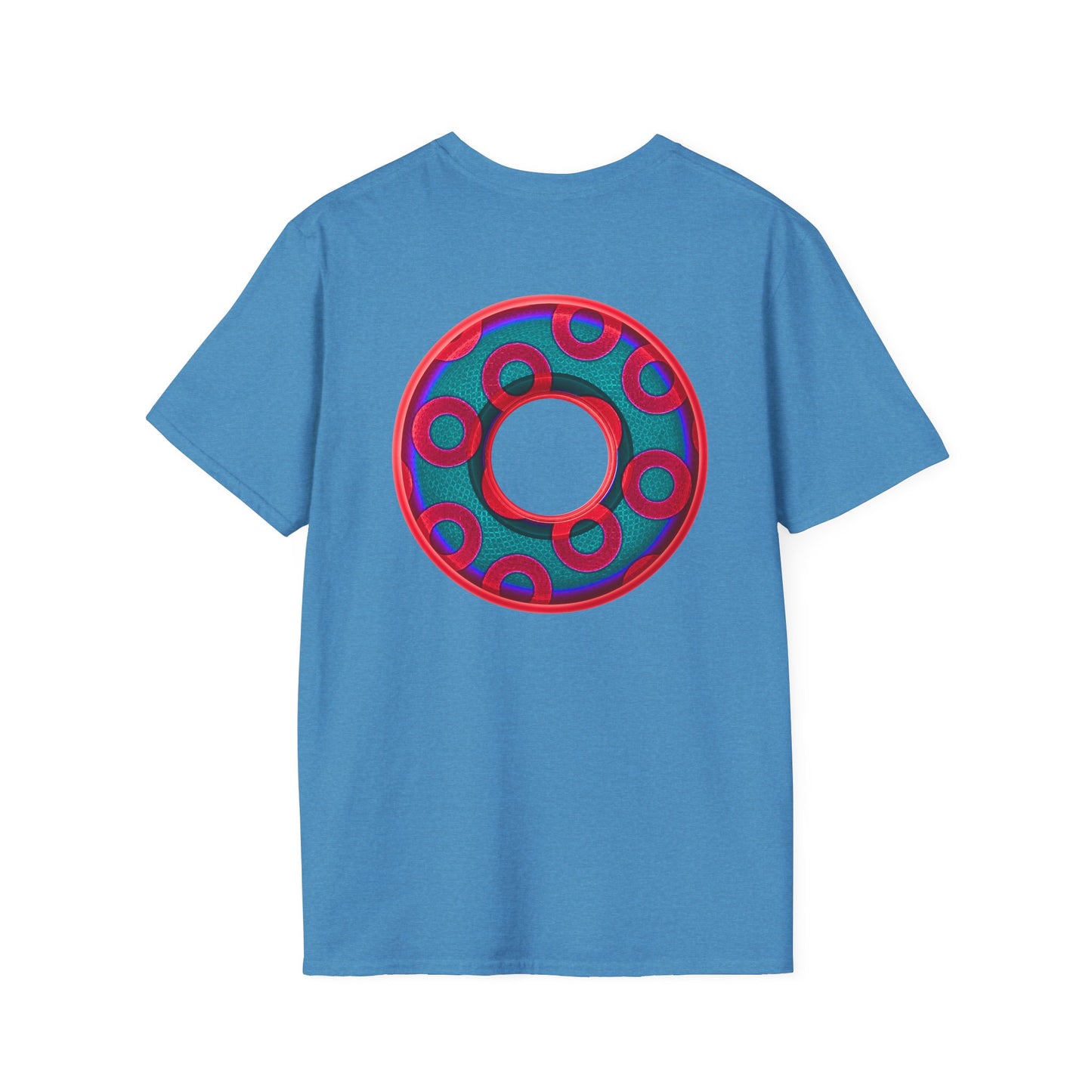Plain Donuts/Unisex Soft-Style - "Plain Rustic Paradoxical Donuts" - red/steel blue donuts