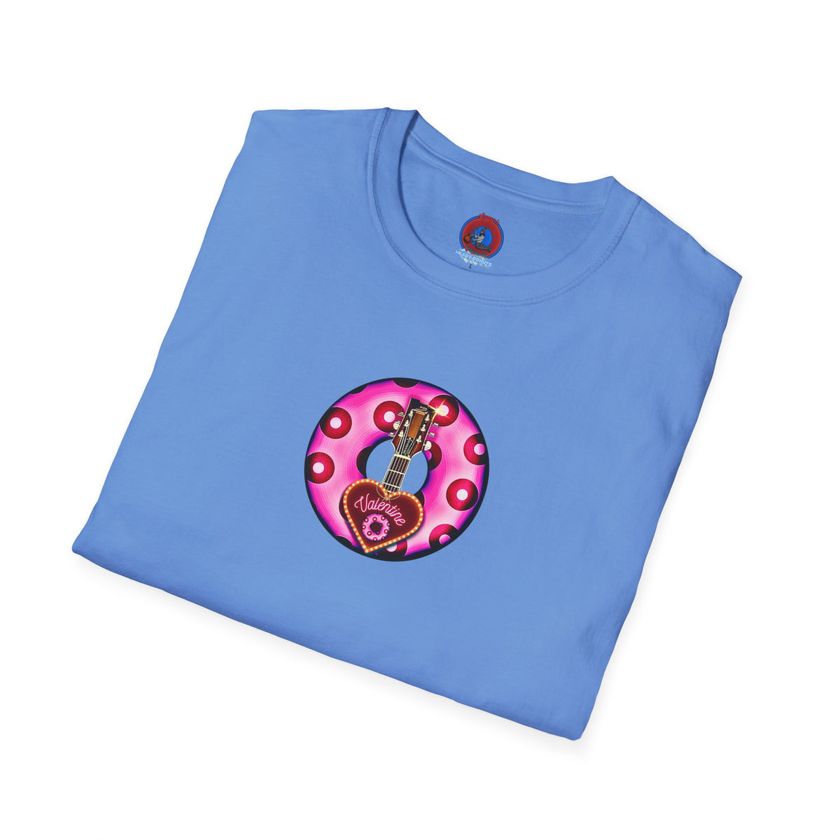 Classic Donut Tee - Unisex Soft-Style - "Would You Be My Donut?" - paradoxical bubblegum pink/red donut - variant 2