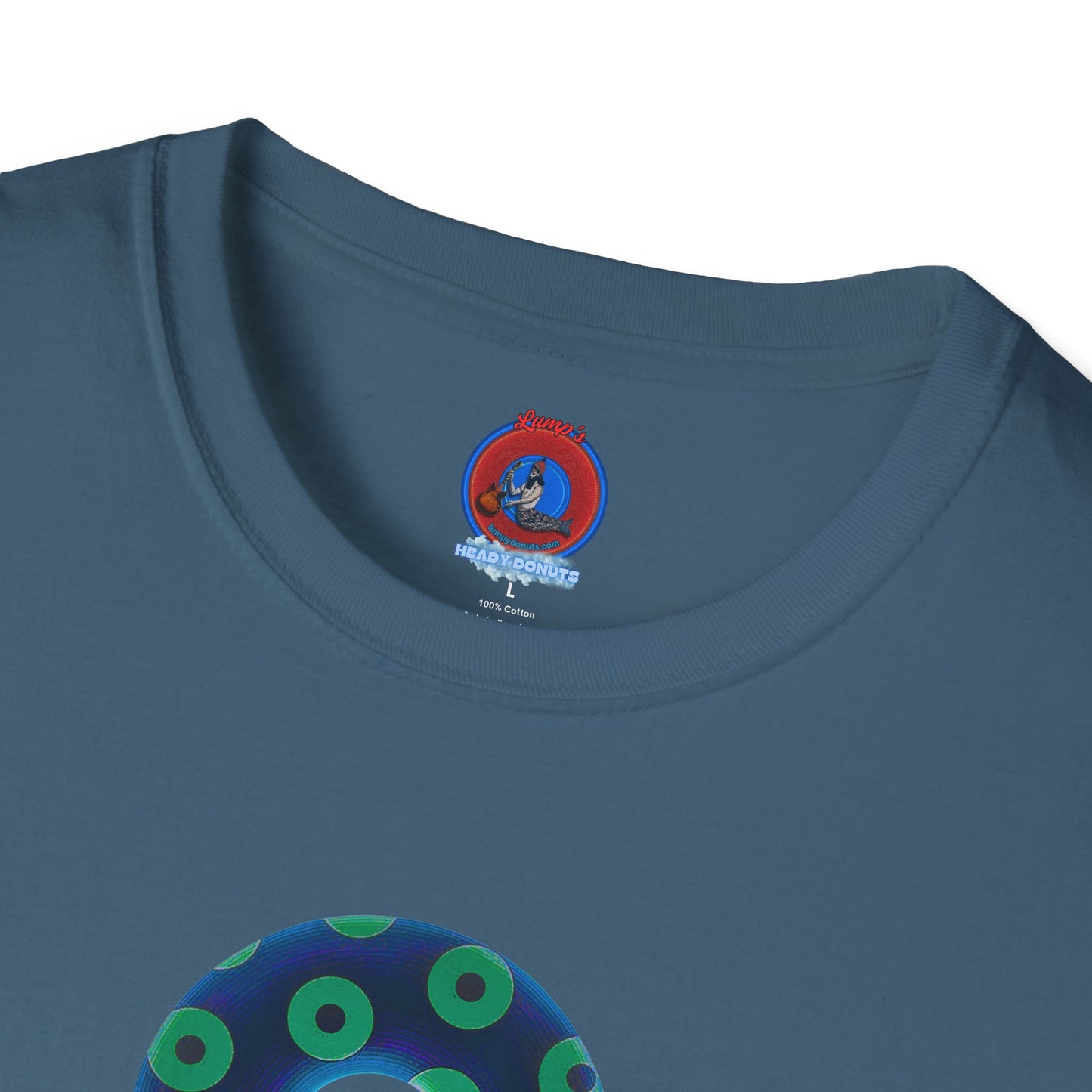 Plain Donuts/Unisex Soft-Style - "Plain Blimpy Paradoxical Donuts" - dark blue/jade green donuts