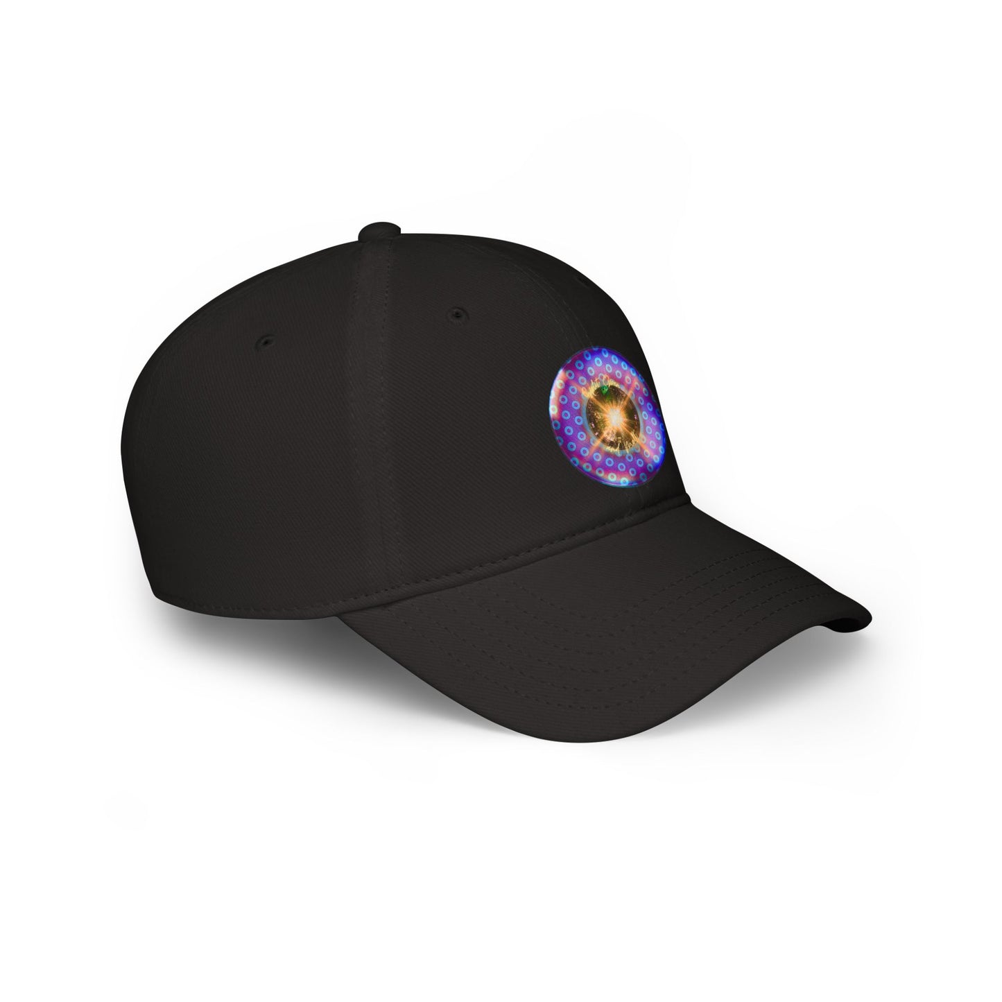 Lumpy Donut Baseball Cap - "Split Open Donuts" - paradoxical purple/light blue donut w/