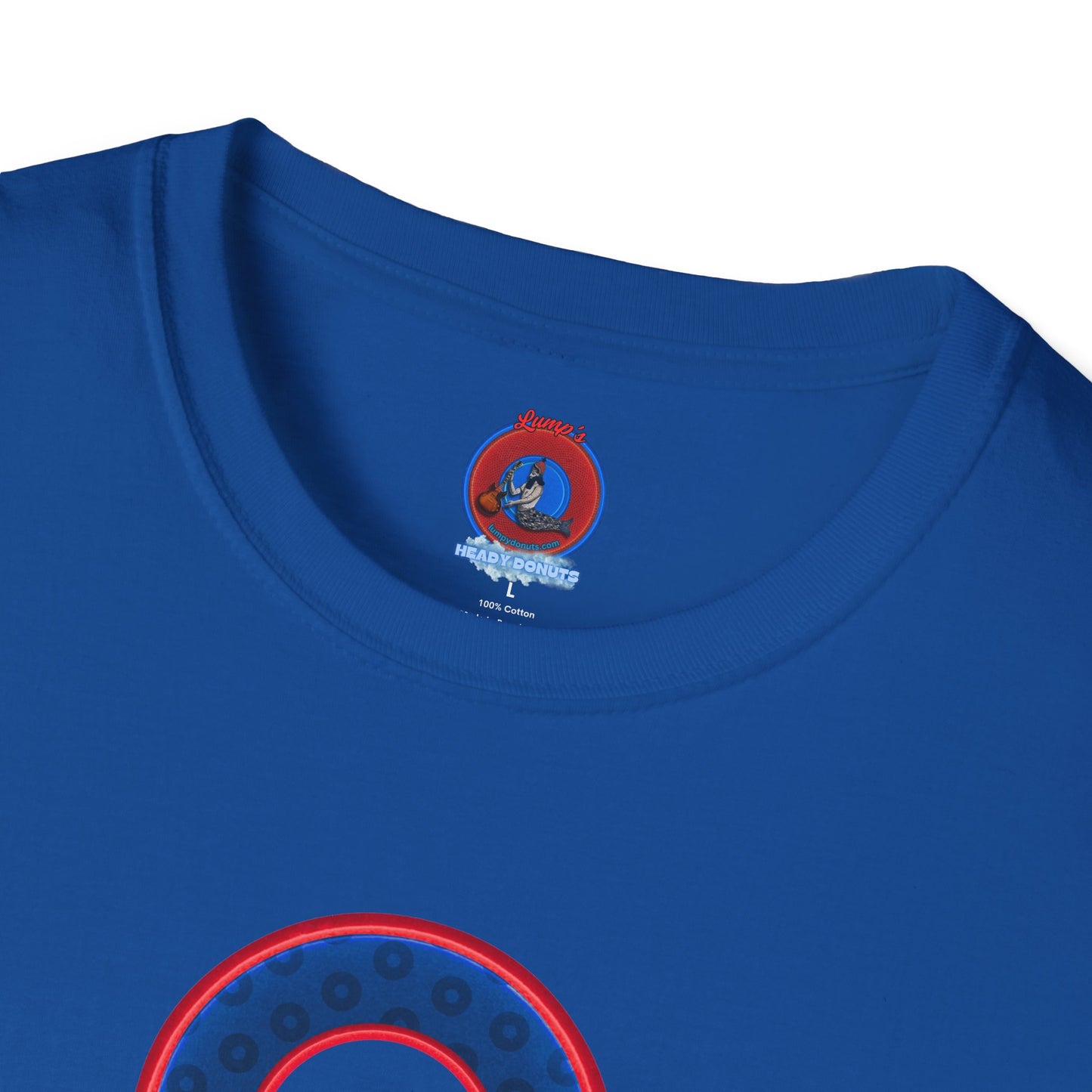 Plain Donuts/Unisex Soft-Style - "Plain Wide Mouthed Paradoxical Donuts" - dark blue/red donuts