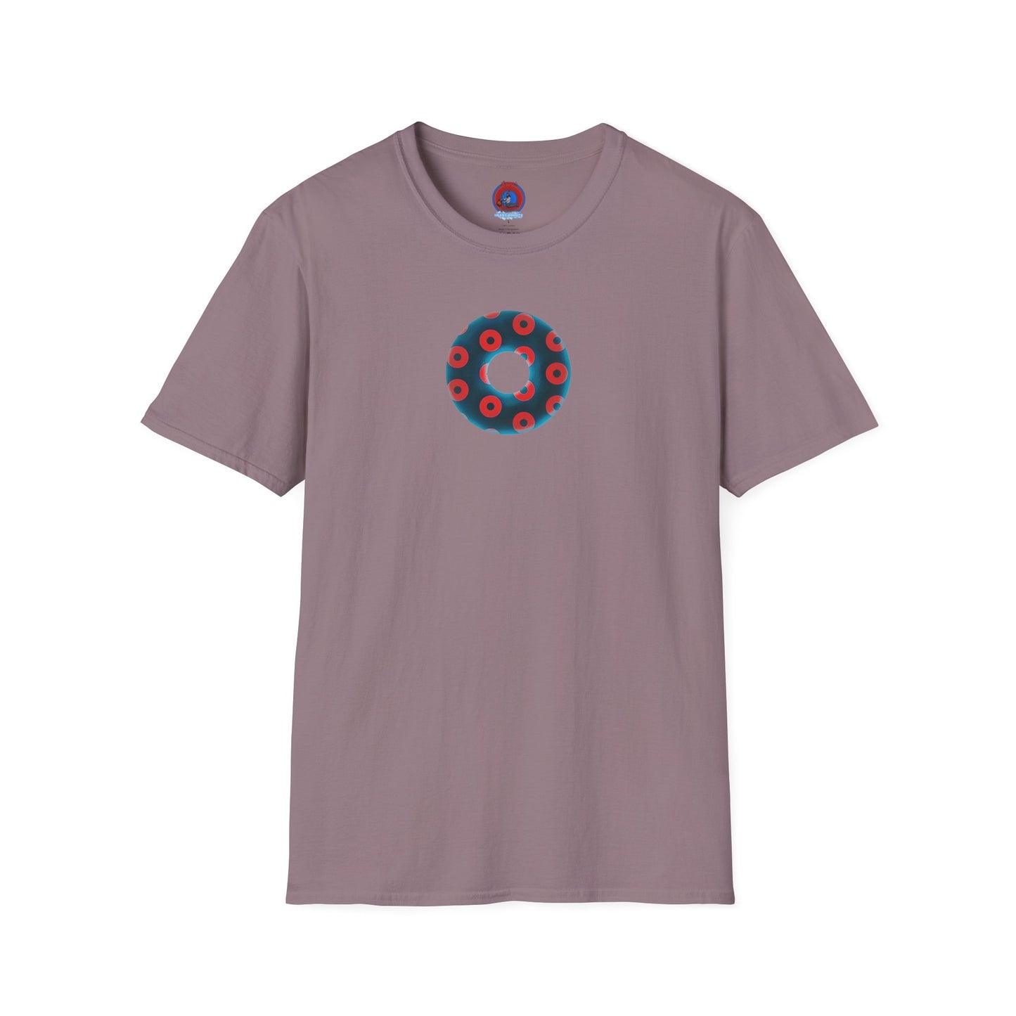 Plain Donuts/Unisex Soft-Style - "Plain Blimpy Paradoxical Donuts" - steel blue/red donuts