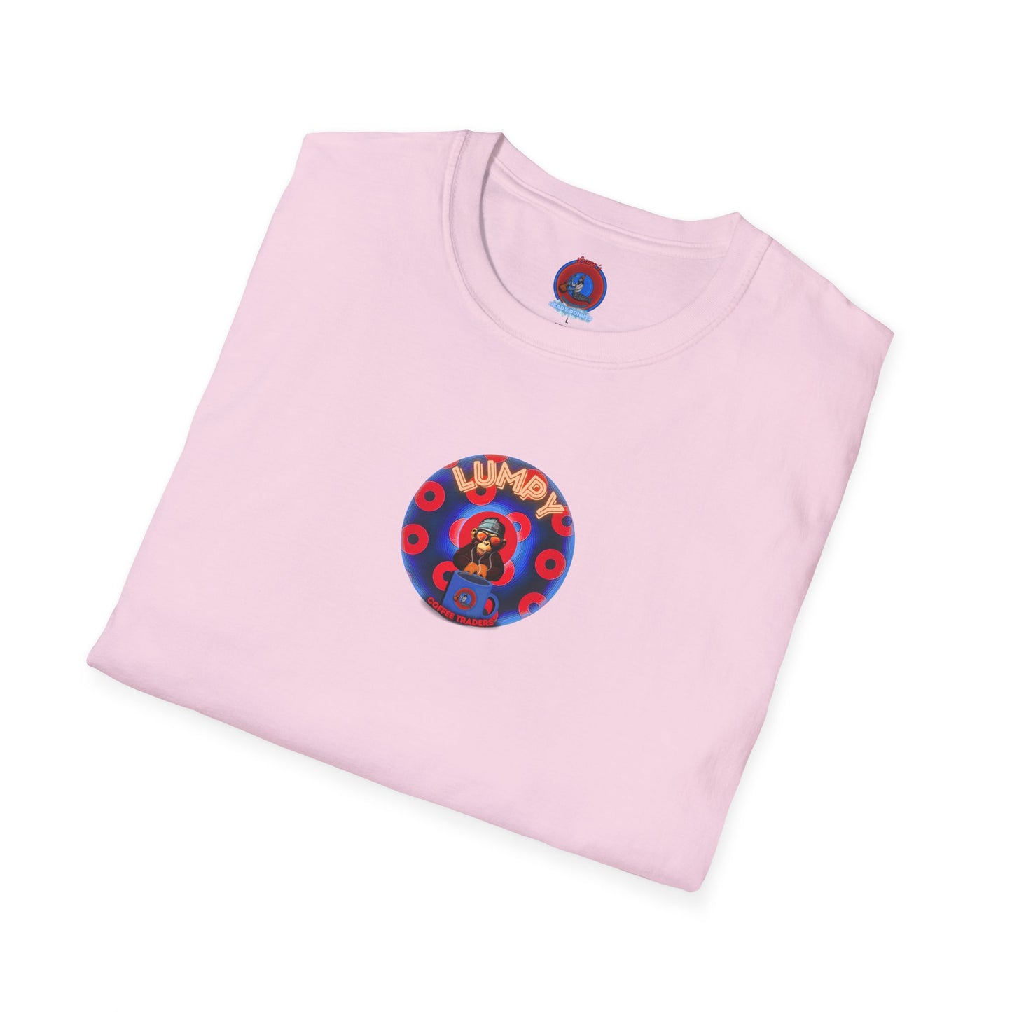 Coffee Traders Tee - Unisex Soft-Style - "Cat's Meow " - paradoxical donuts - variant 2 - logo front/cats back