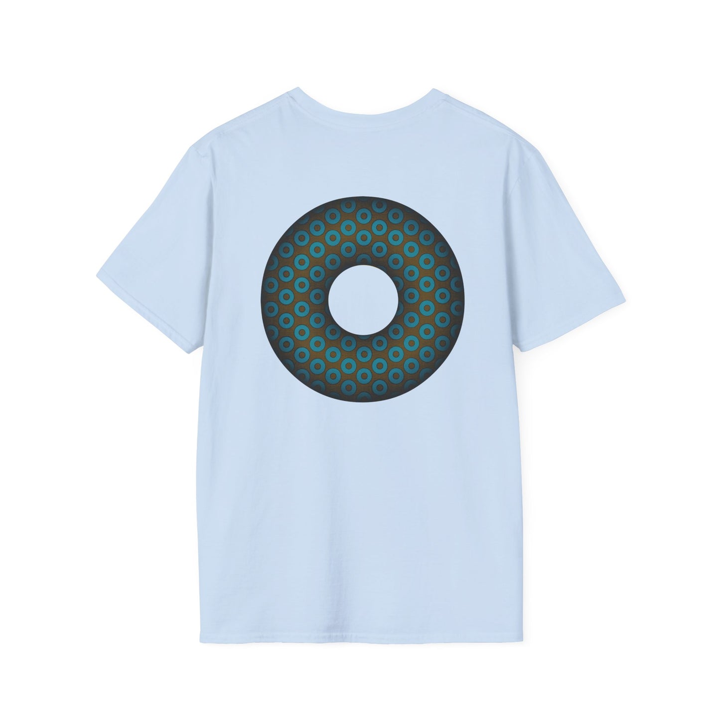 Plain Donuts/Unisex Soft-Style - "Plain Paradoxical Grided Donuts" - teal/brown donuts