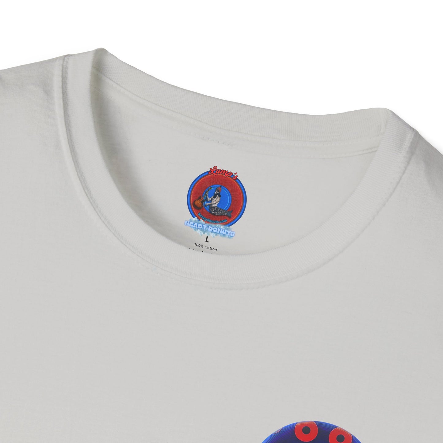 Classic Donut Tee - Unisex Soft-Style - "El Fuego Donut" - paradoxical blue/red donut