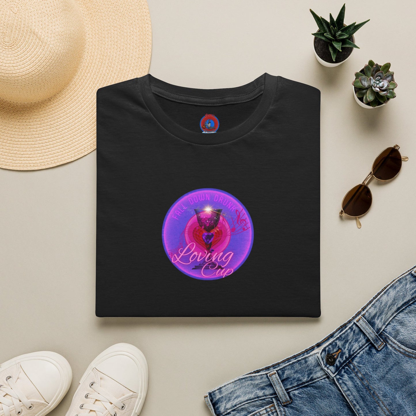 Classic Donut Tee - Unisex Soft-Style - "The Loving Donut' - vivid purple/magenta donut