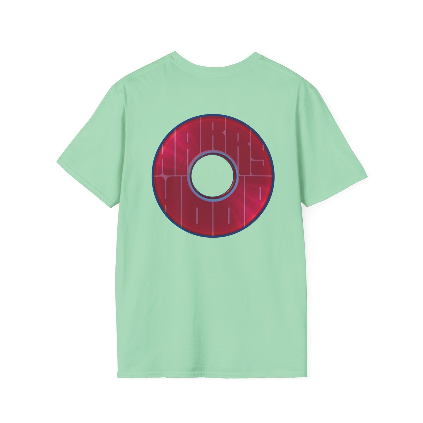 Classic Donut Tee - Unisex Soft-Style - "Harry Left His Donut Shirt" - series 1.0  - variant 1 - red/magenta donut - w/hole