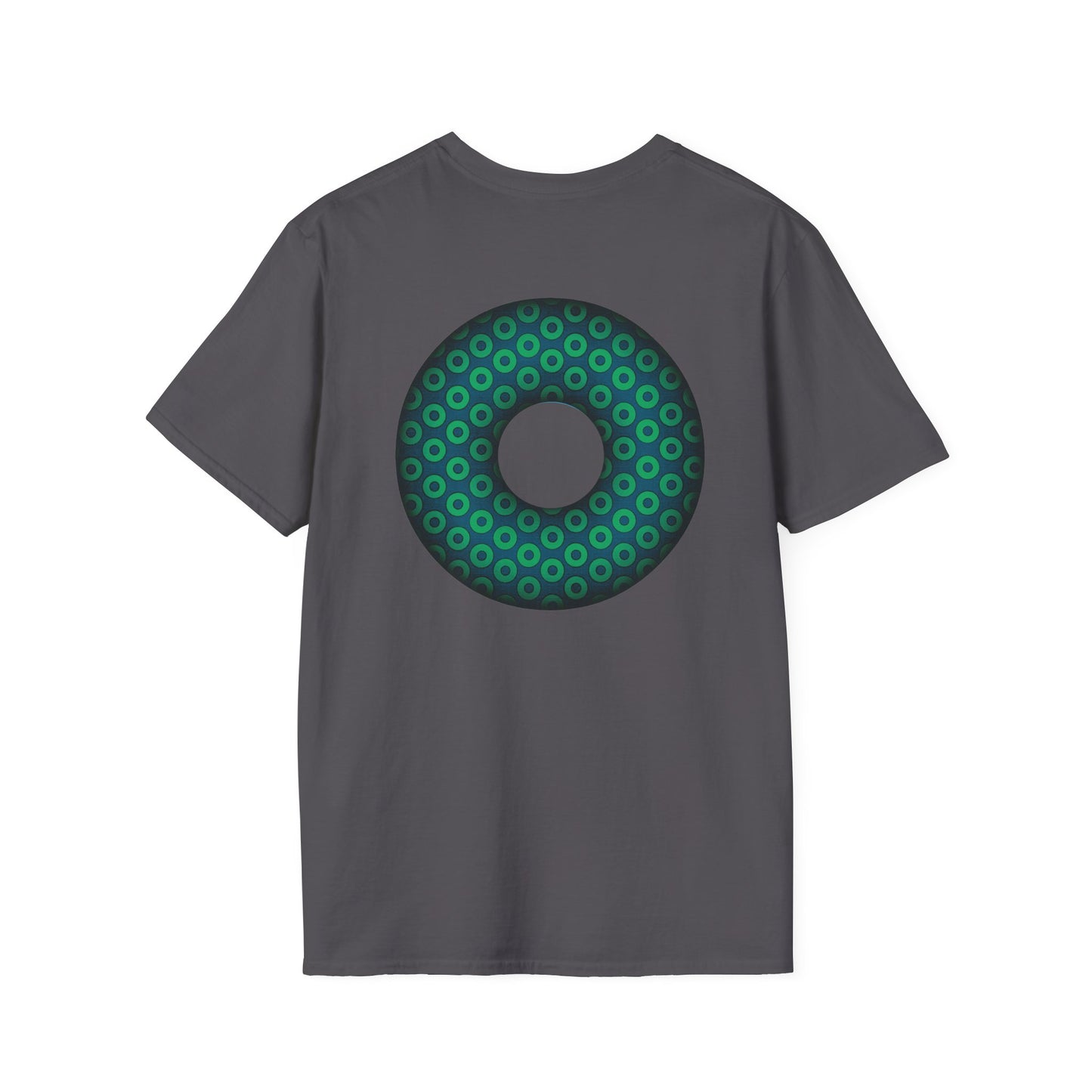 Plain Donuts/Unisex Soft-Style - "Plain Paradoxical Grided Donuts" - light green/midnight teal donuts