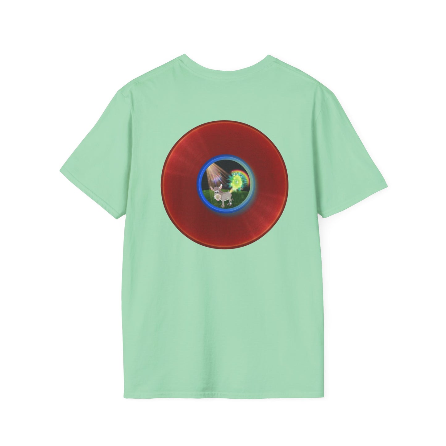 Classic Donut Tee - Unisex Soft-Style - "Mule Feed Donuts" - series 1.0 - variant 1 - red donut