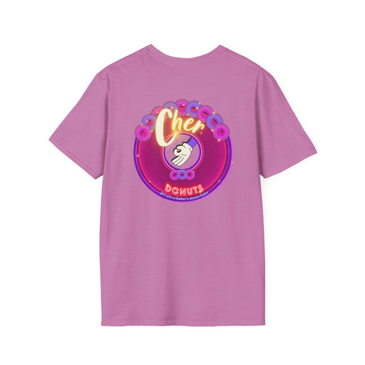 Classic Donut Tee - Unisex Soft-Style - "Cher-ing is Caring" - series 1.0  - variant 2 - magenta donut - [*charitable donut]