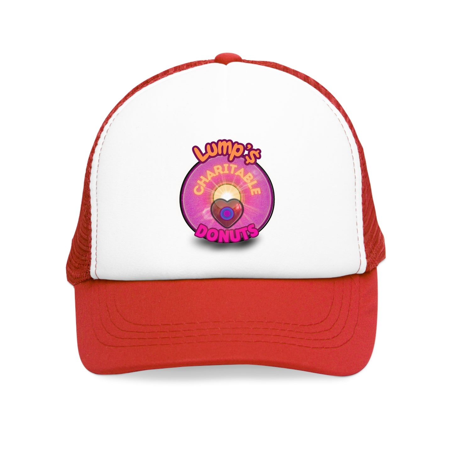 Lumpy Trucker Hat - "The Lump's Charitable Donut" - pink donut [*100% of profit to our general charity fund - for this print]