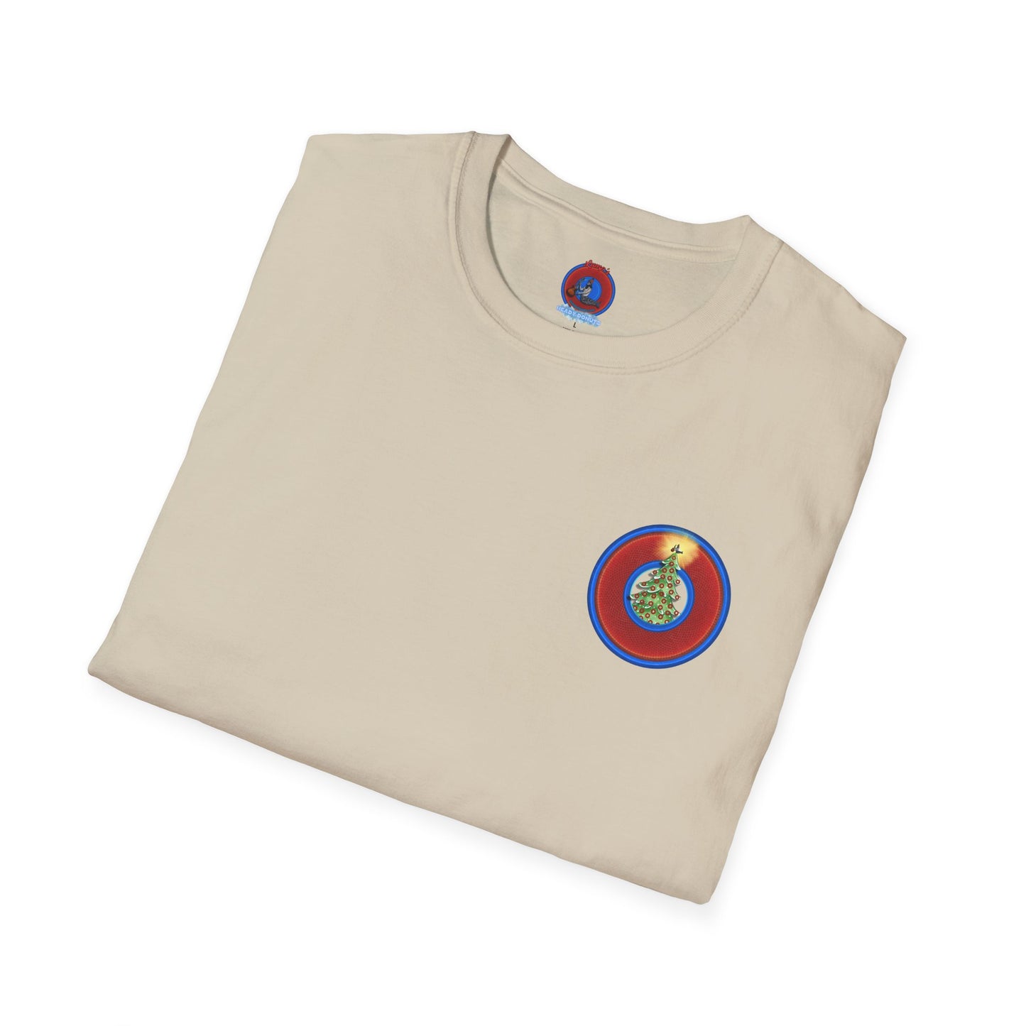 Classic Donut Tee - Unisex Soft-Style - "It's Always Phishmas in Philly" - rustic red/blue donut