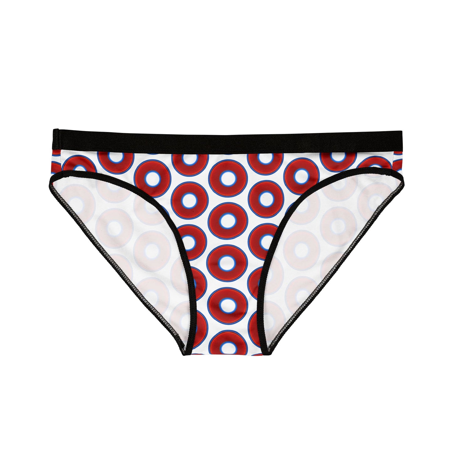 Lumpy Donut Underwear - vivid red donut print w/white background