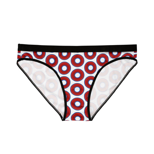 Lumpy Donut Underwear - vivid red donut print w/white background