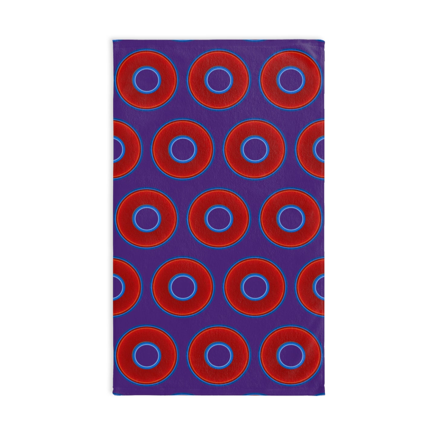 Lumpy Kitchen/Hand Towels - vivid red donuts w/purple background