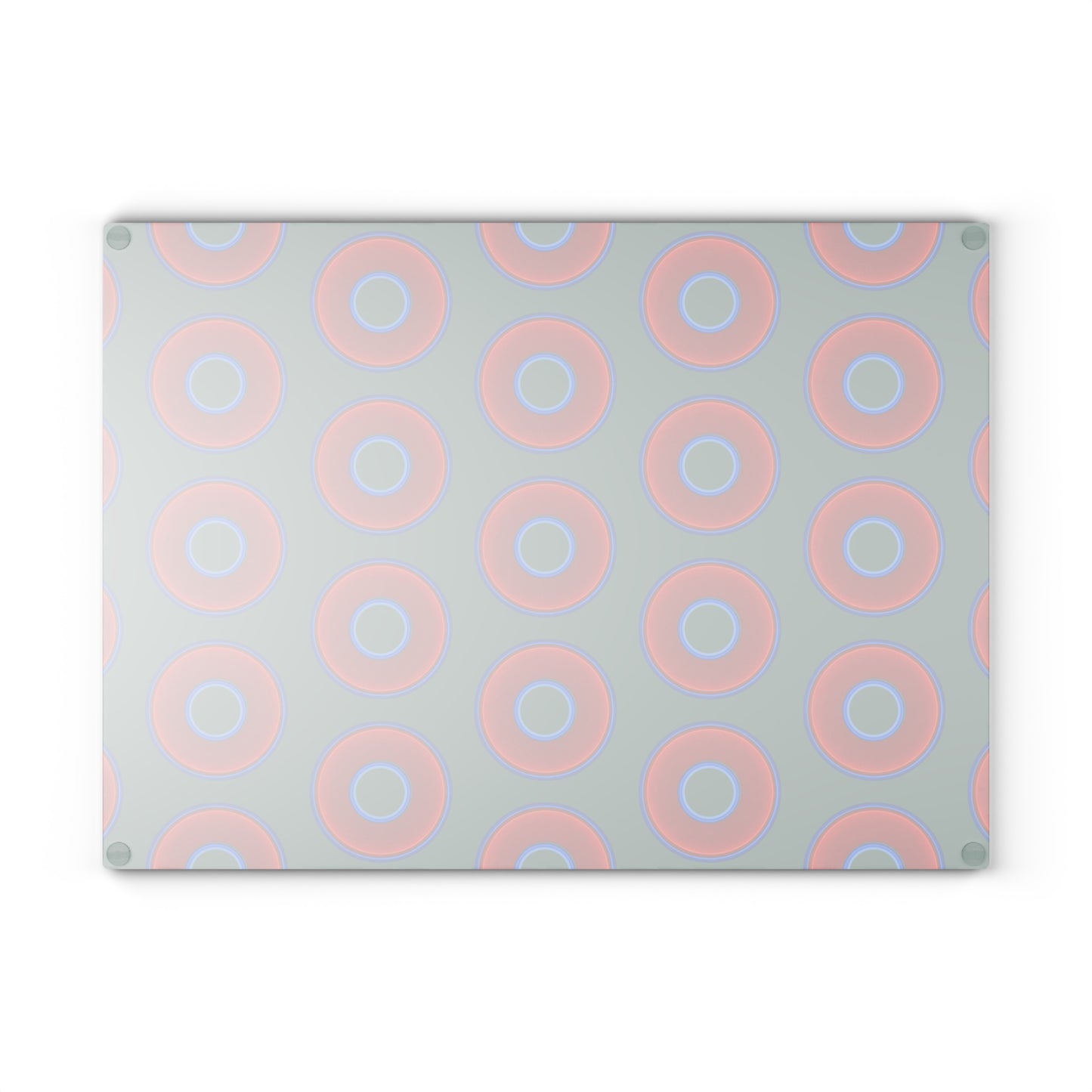 My Friend's Cutting Board - vivid red donuts w/Fenway green background