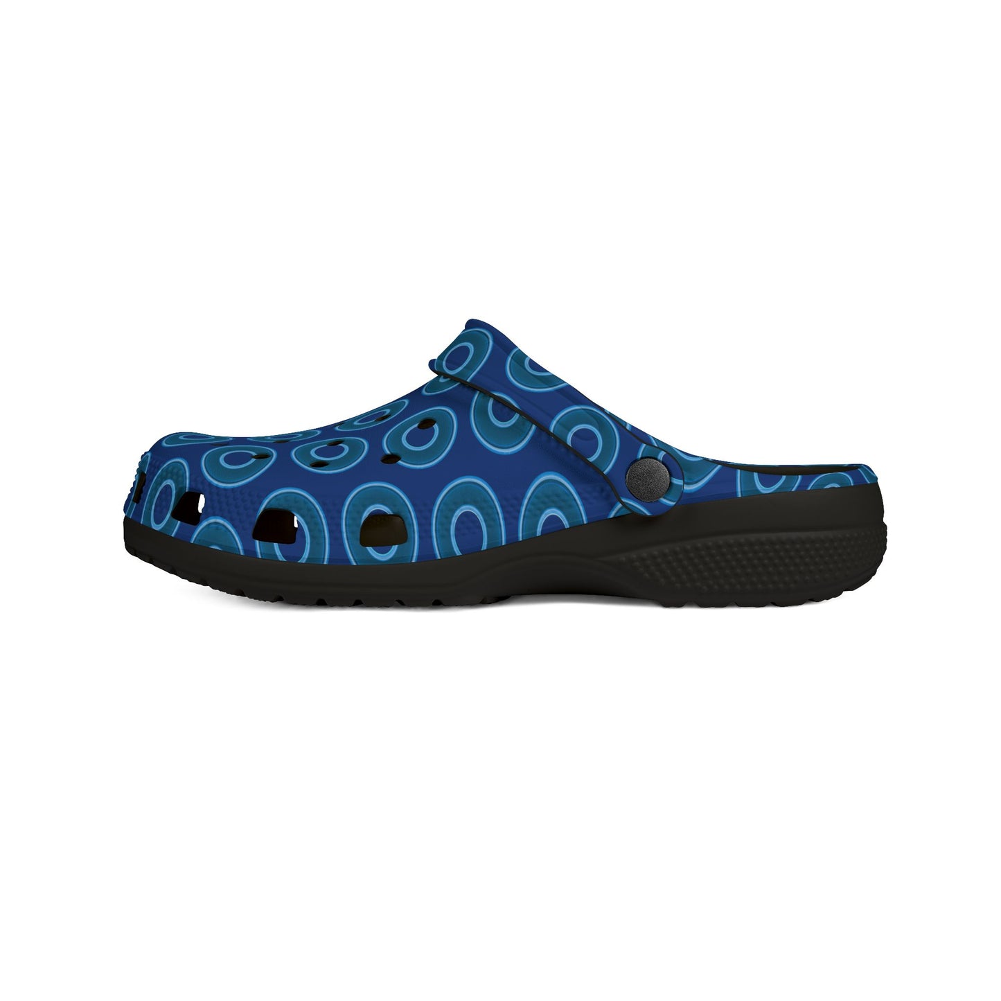 Spatchcocks - donut slip-on shoes - blue rustic donuts w/dark blue background [unisex]