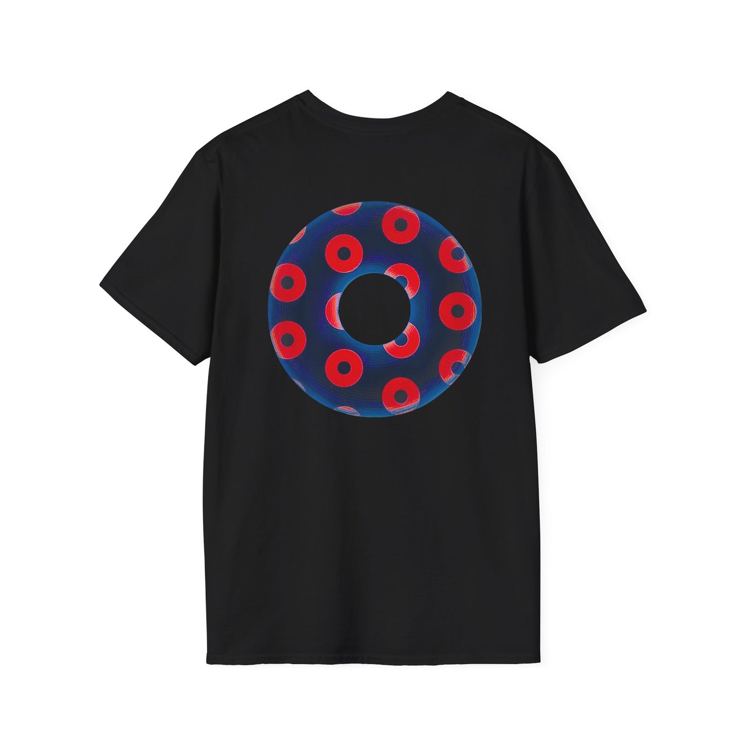 Plain Donuts/Unisex Soft-Style - "Plain Blimpy Paradoxical Donuts" - dark navy/bright red donuts