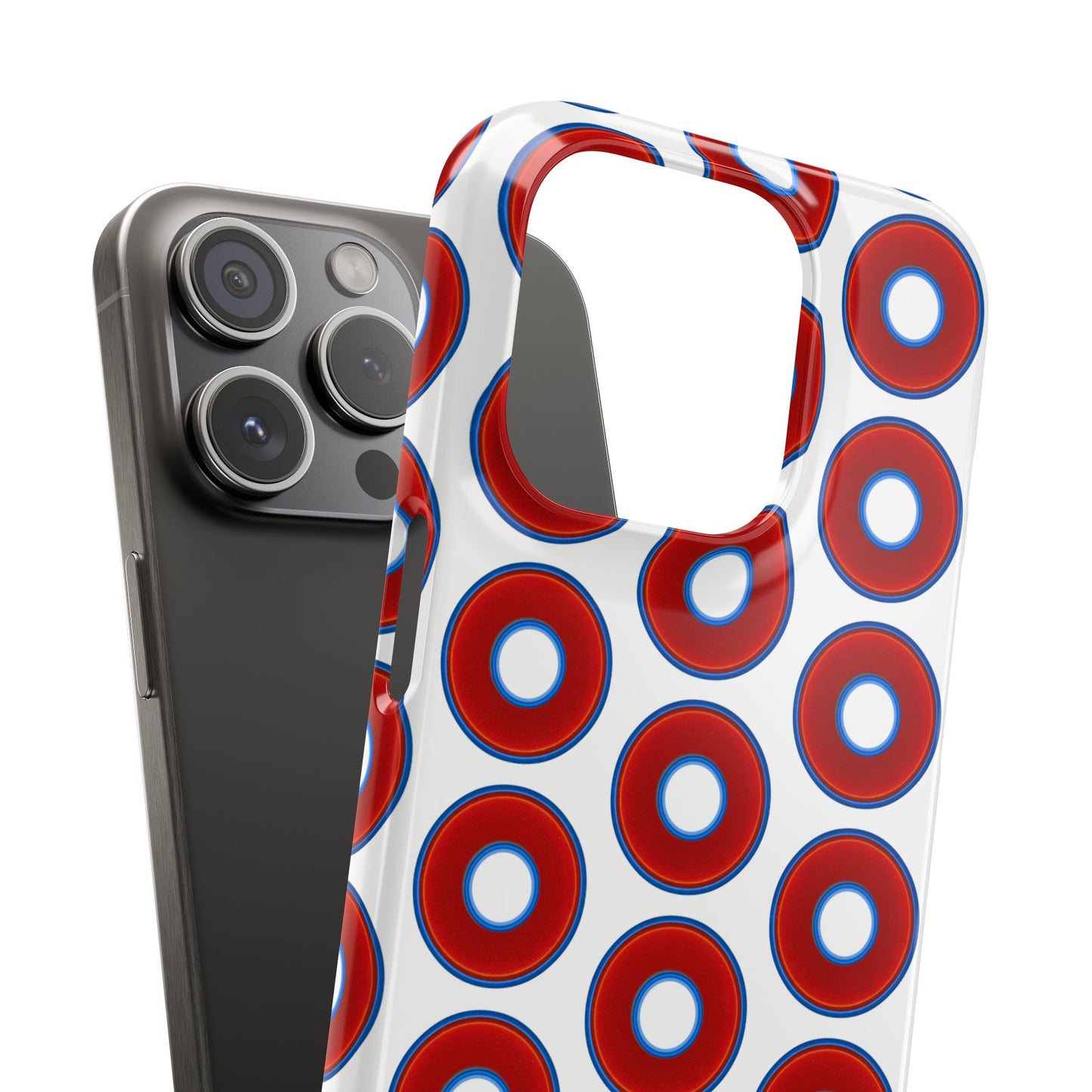 Lumpy Donut Snap Case - red vivid donut print w/white background