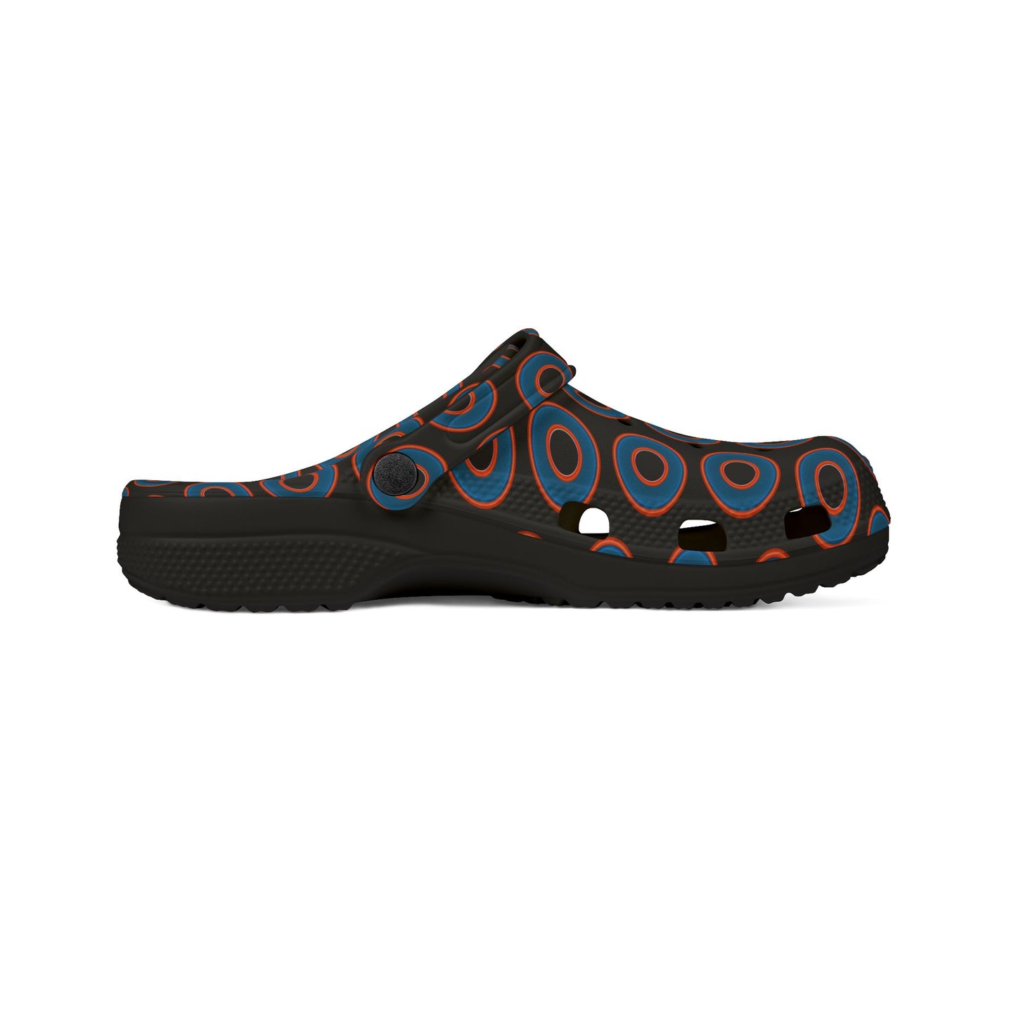 Spatchcocks - donut slip-on shoes - blue rustic donuts w/black background [unisex]