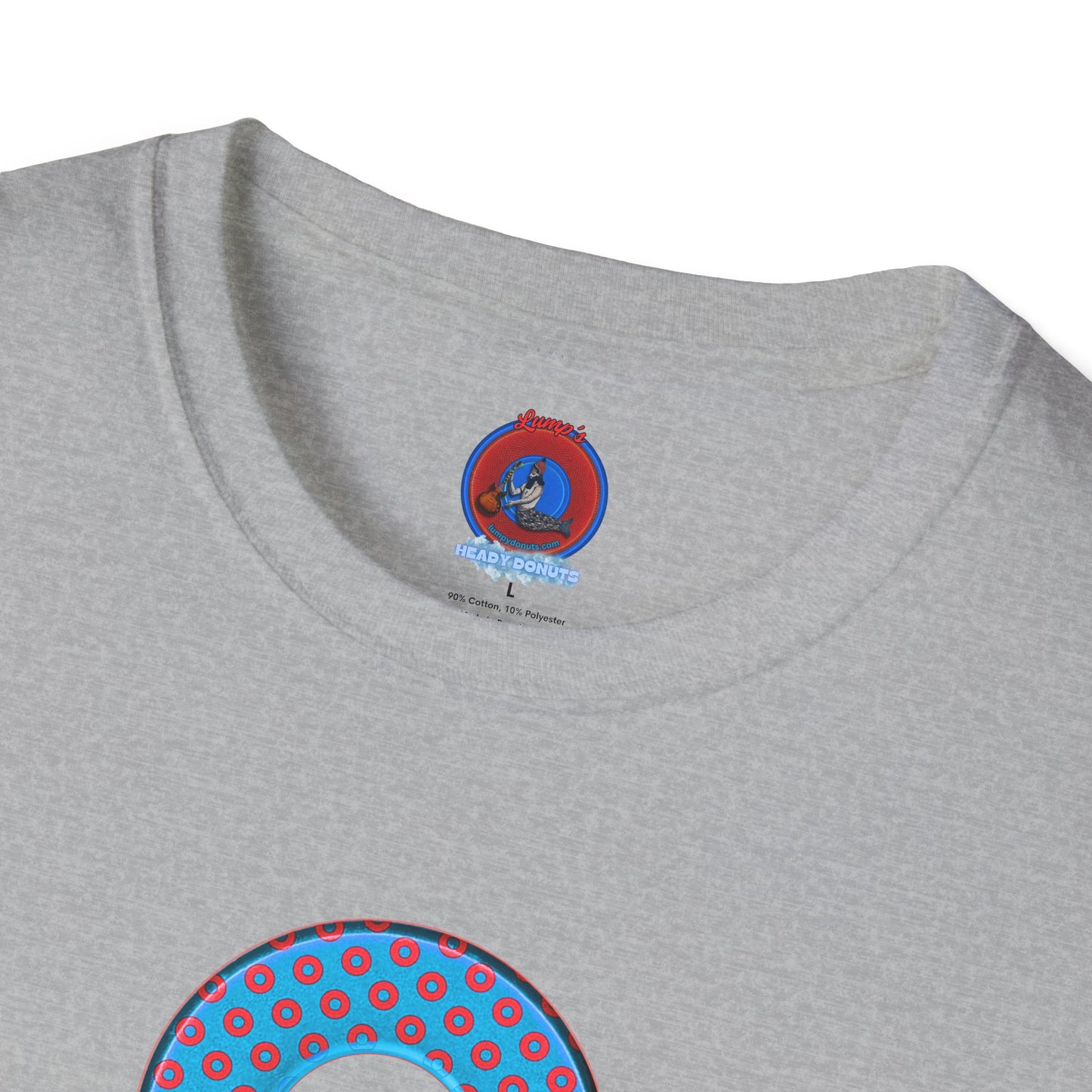 Plain Donuts/Unisex Soft-Style - "Plain Electric Paradoxical Donuts" - light blue/red donuts