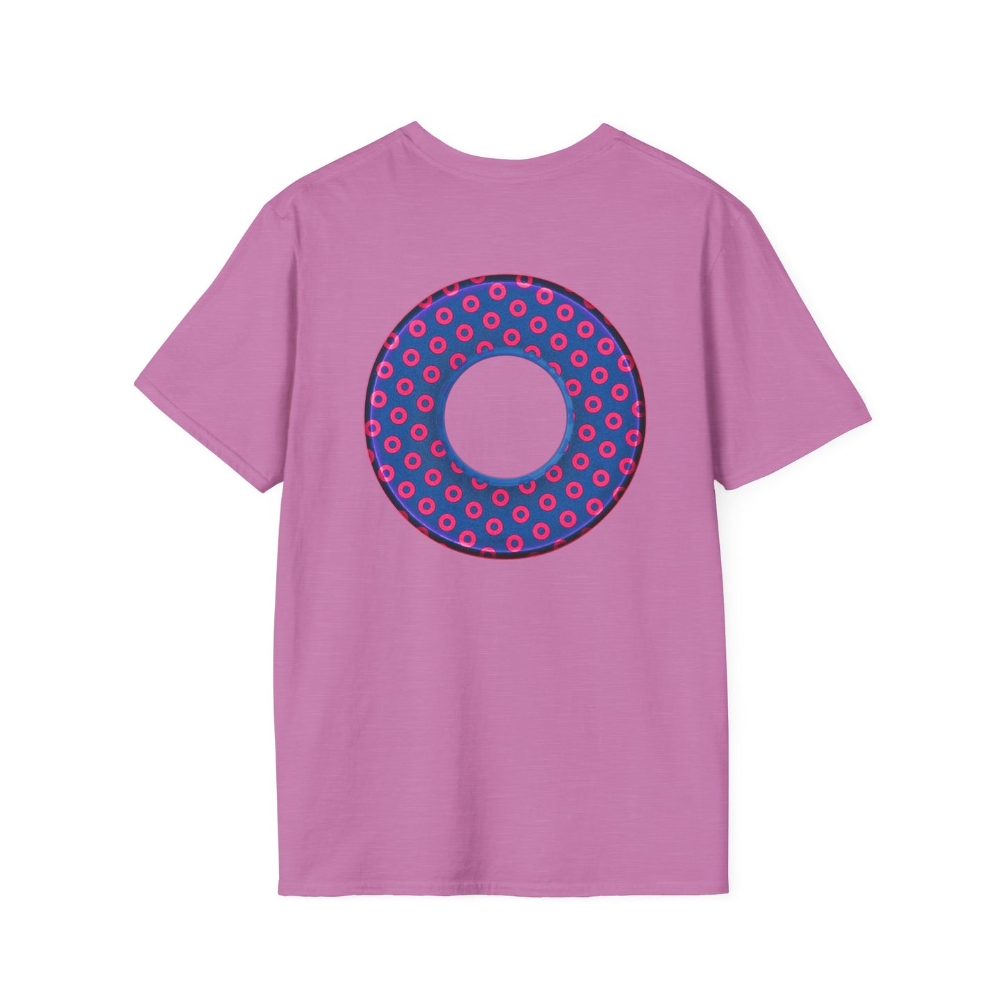 Plain Donuts/Unisex Soft-Style - "Plain Electric Paradoxical Donuts" - hot pink/navy blue donuts