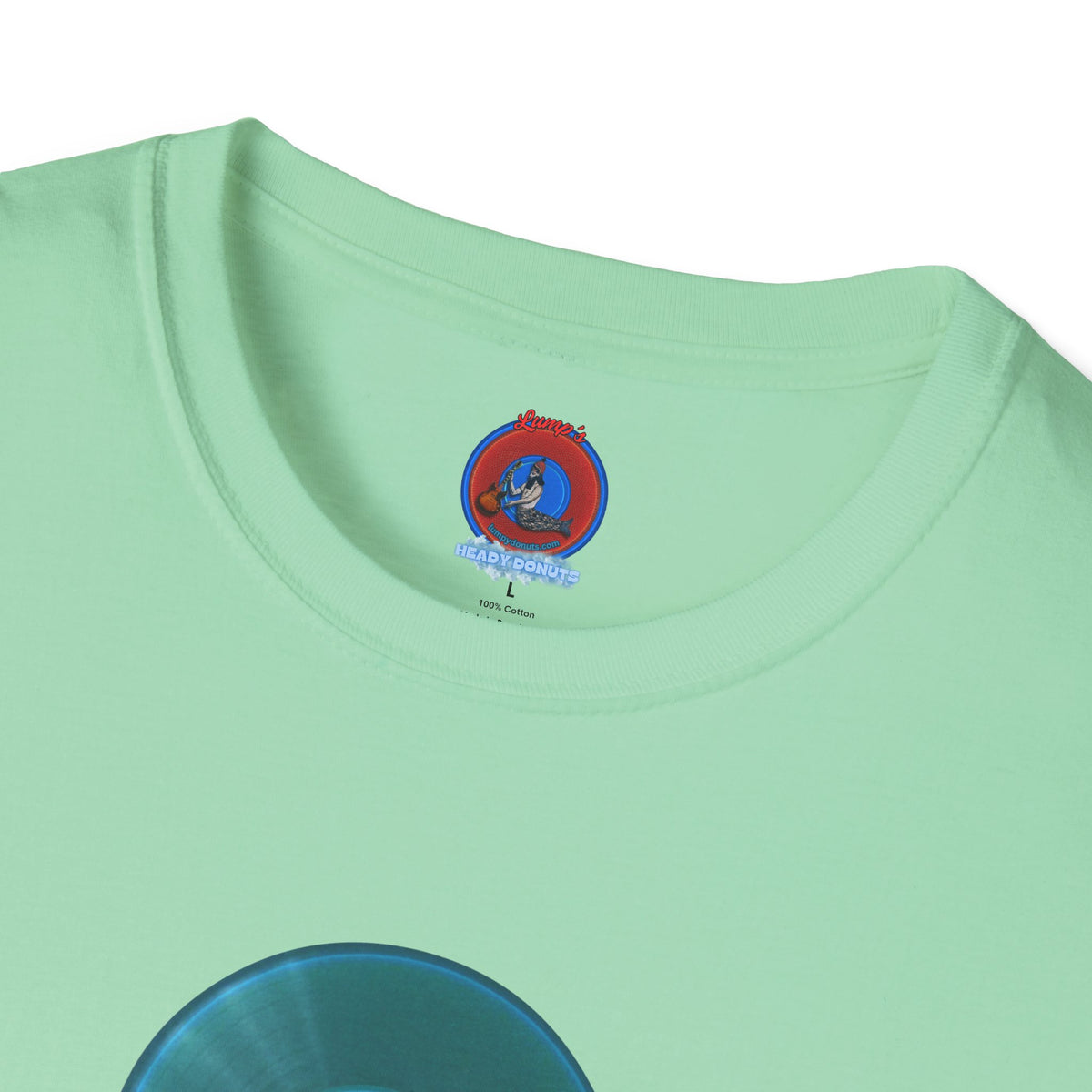 Classic Donut Tee - Unisex Soft-Style - "Bathtub Fun" - dark aquamarine donut