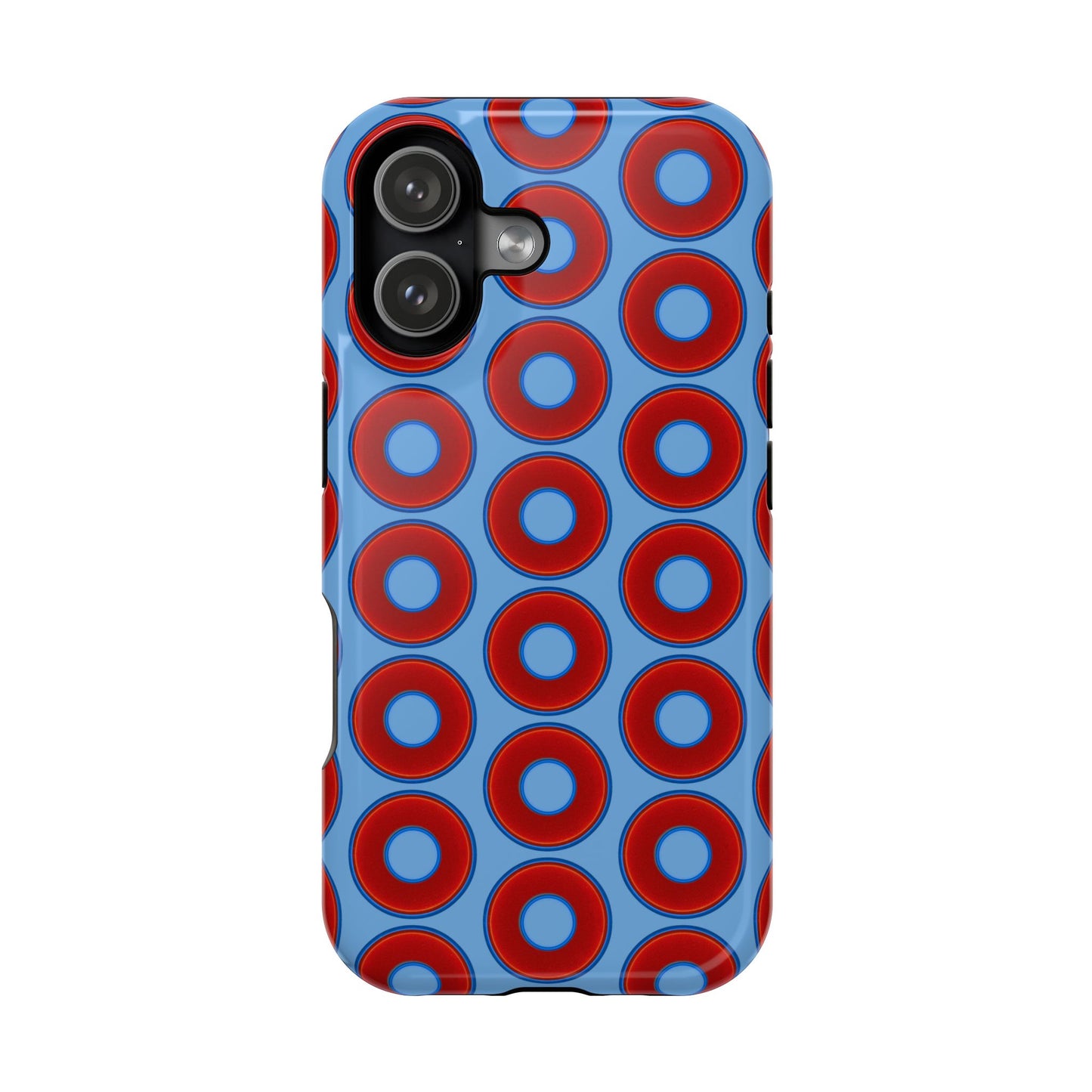 Magnetic Tough Donut Case - red vivid donut print w/light blue background