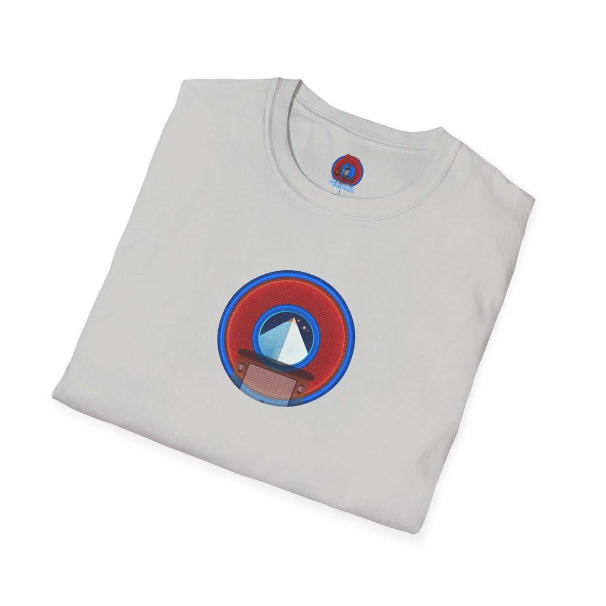 Classic Donut Tee - Unisex Soft-Style - "Limestone Donuts so Large" - variant 2 - red donuts w/garage