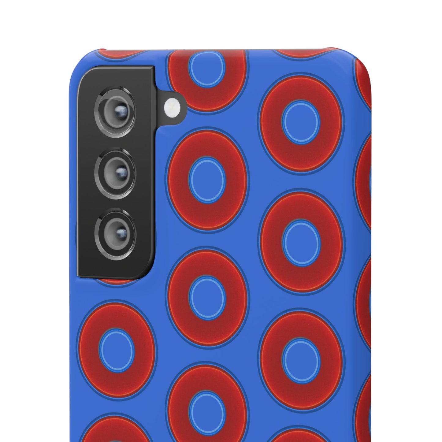 Lumpy Donut Snap Case - red vivid donut print w/medium royal blue background