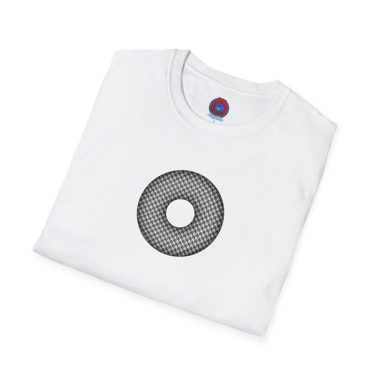 Classic Donut Tee - Unisex Soft-Style - "Ricky's Donut" - houndstooth donut