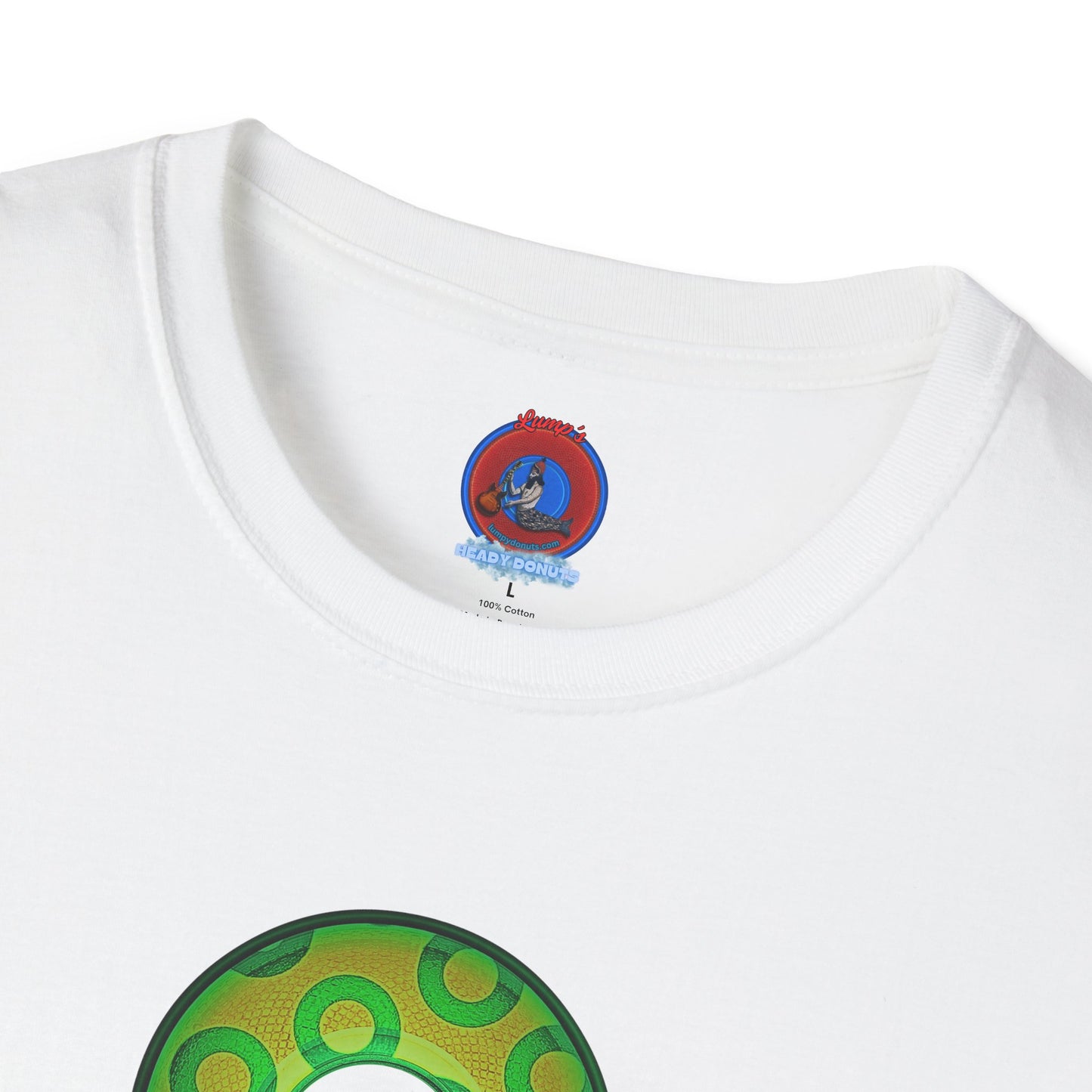 Plain Donuts/Unisex Soft-Style - "Plain Rustic Paradoxical Donuts" - gold/light green donuts