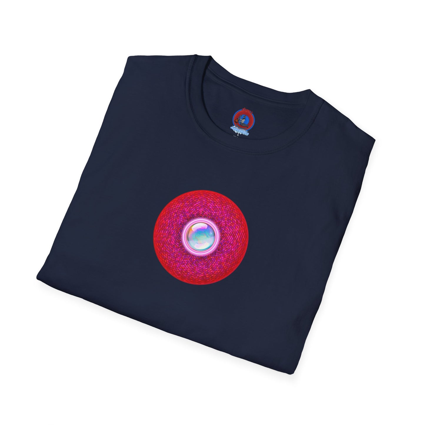 Classic Donut Tee - Unisex Soft-Style - "The Crystal Ballers Donut' - magenta pixilated donut