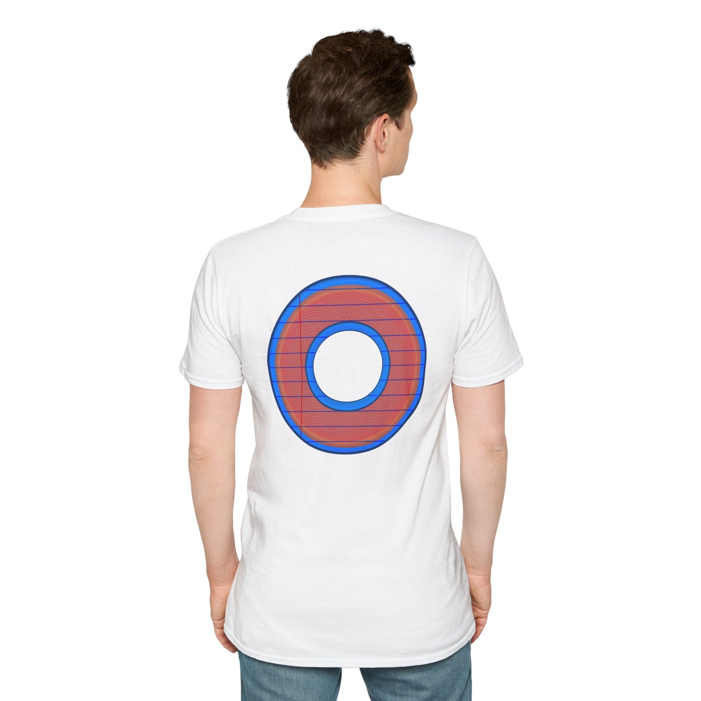 Classic Donut Tee - Unisex Soft-Style - "That's 1 Tasty Donut" - series 1.0  - variant 3 - red donut w/donut hole