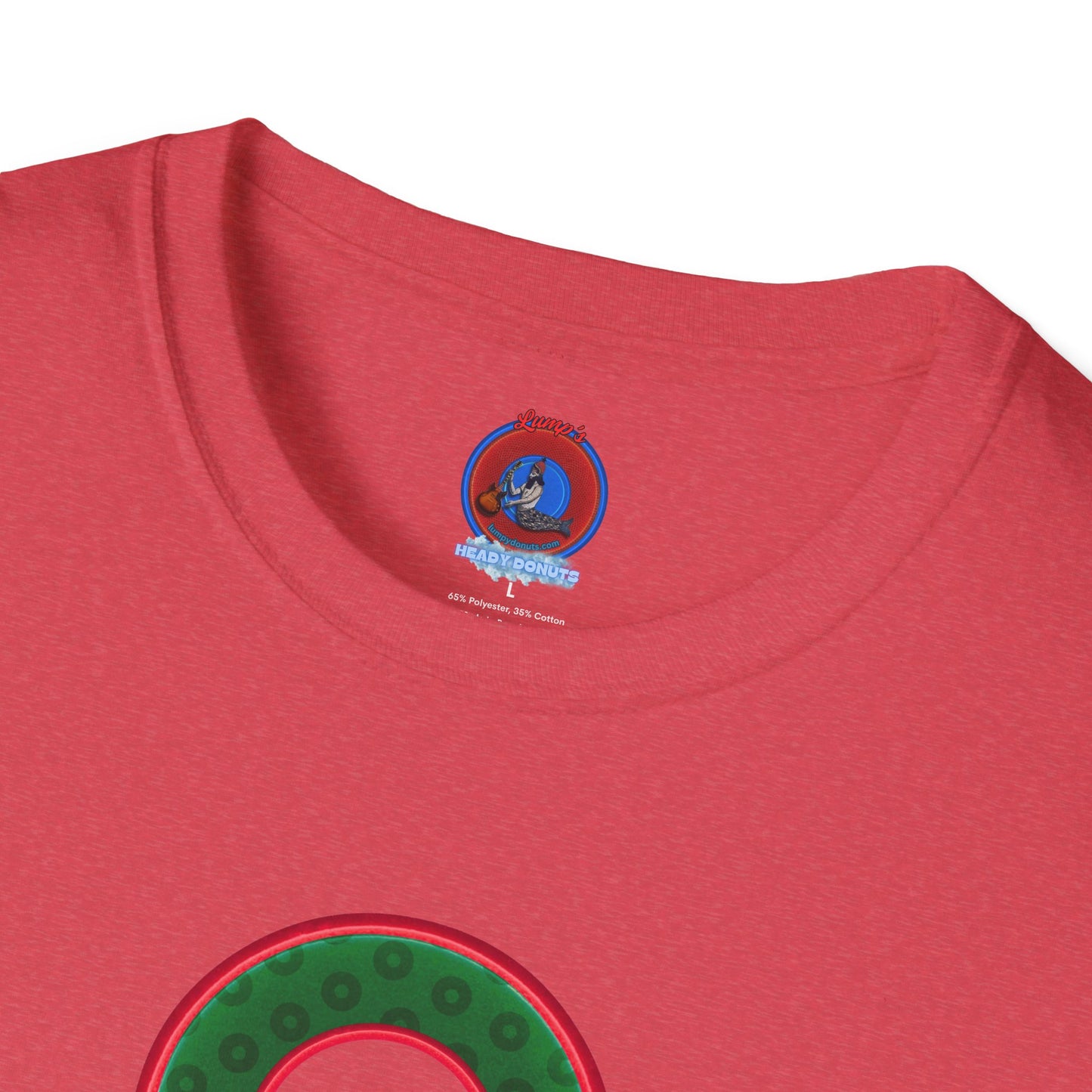 Plain Donuts/Unisex Soft-Style - "Plain Wide Mouthed Paradoxical Donuts" - dark green/red donuts