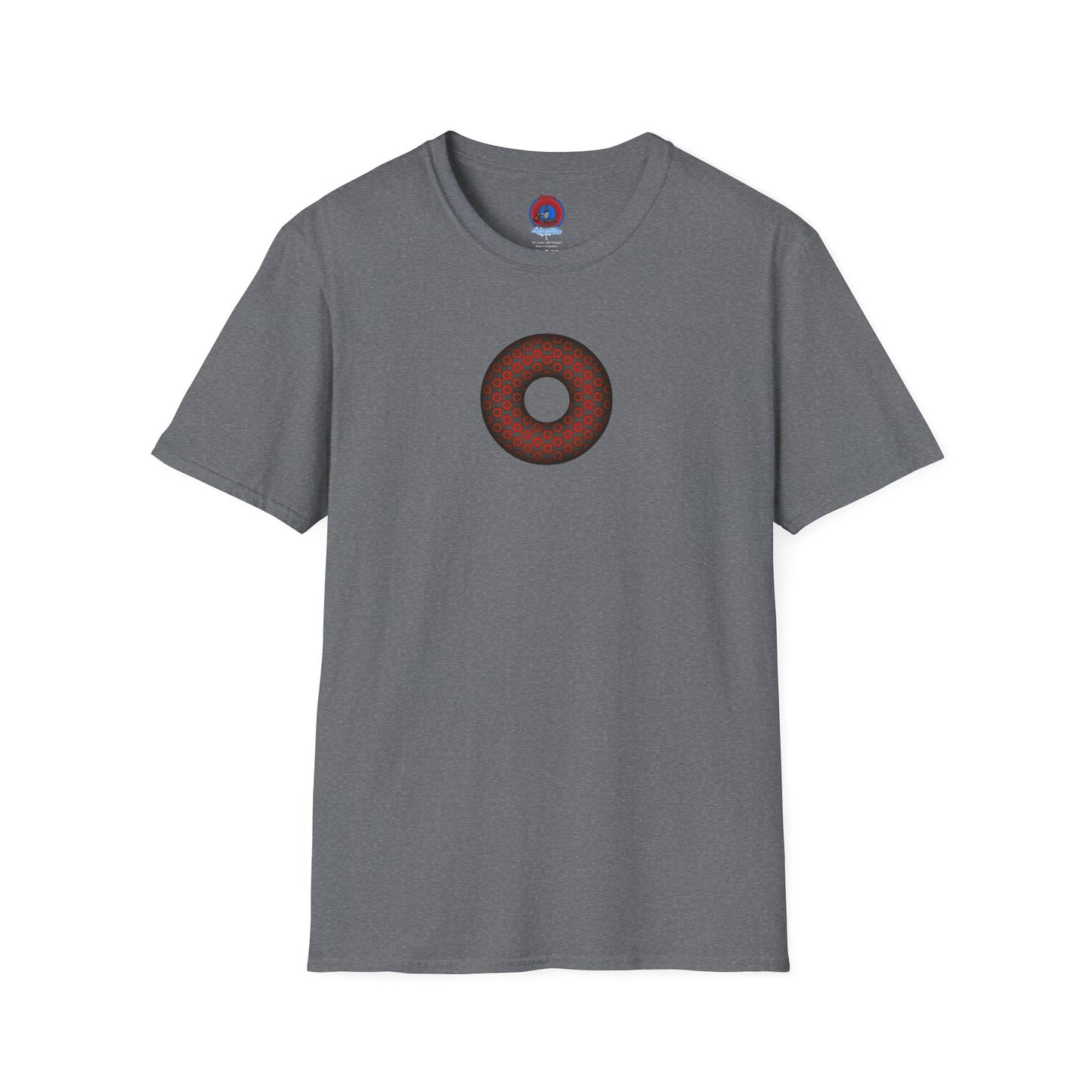 Plain Donuts/Unisex Soft-Style - "Plain Paradoxical Grided Donut" - red/dark gray donuts