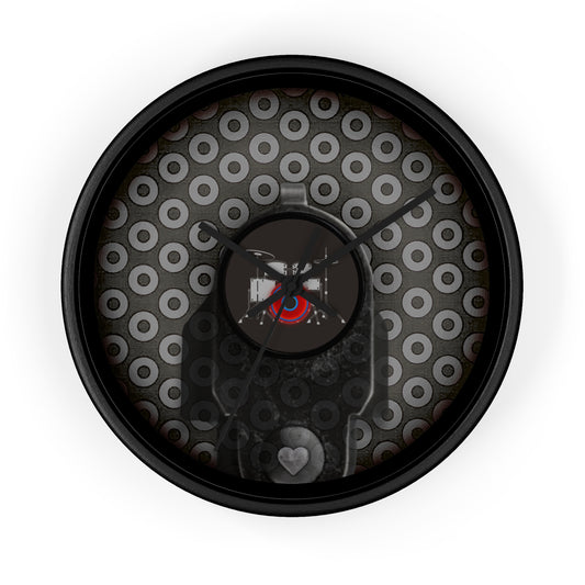 Lumpy Wall Clock - "Life Saving Donut" - gray/black paradoxical donut w/black background