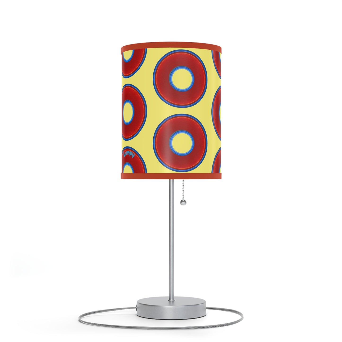 Lumpy Accent Lamps - red vivid donuts w/yellow background